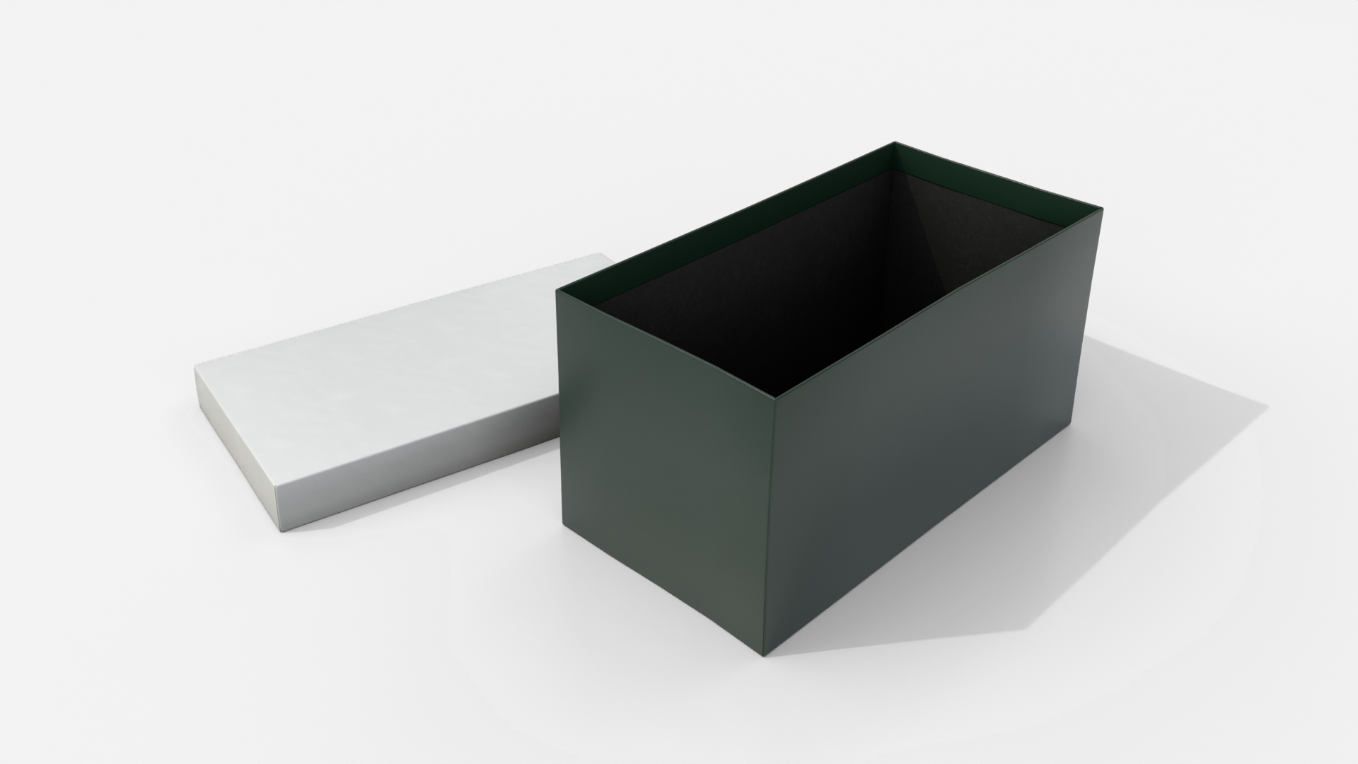 Rigid Box - Rectangular with Lift-off Lid 3D Model