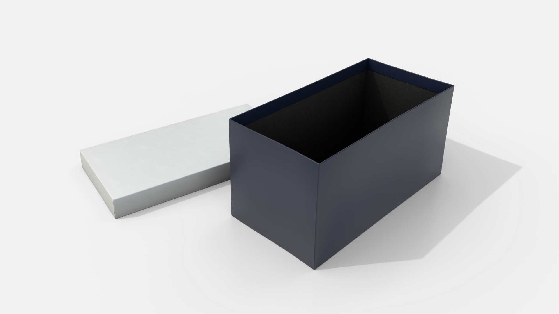 Rigid Box - Rectangular with Lift-off Lid 3D Model