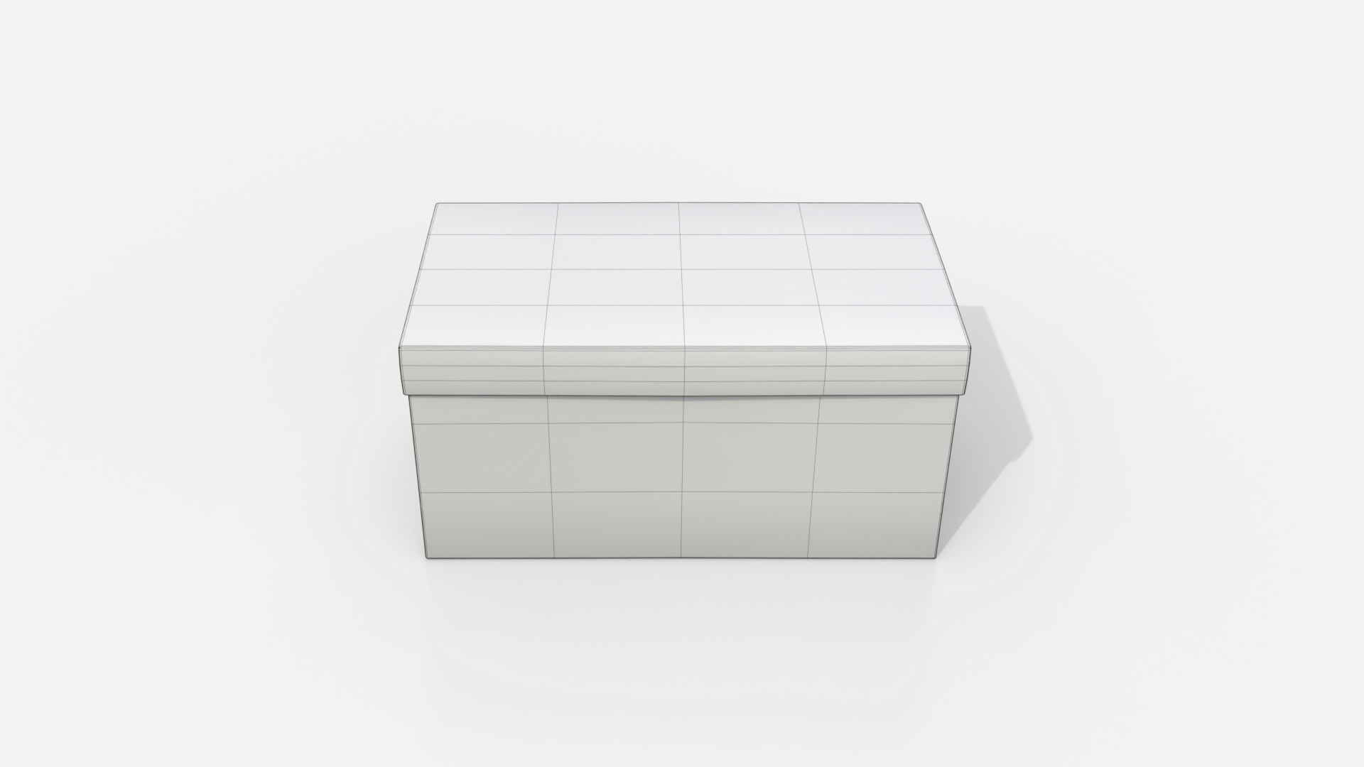 Rigid Box - Rectangular with Lift-off Lid 3D Model