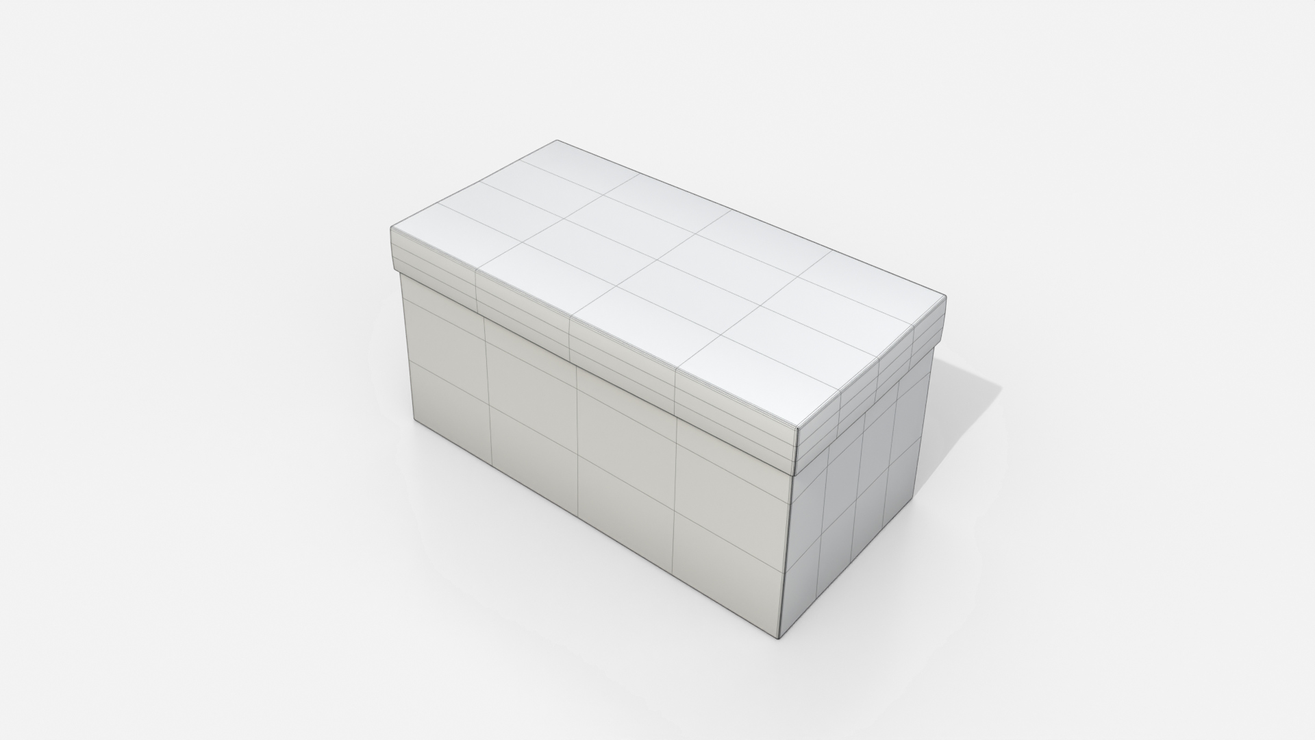 Rigid Box - Rectangular with Lift-off Lid 3D Model