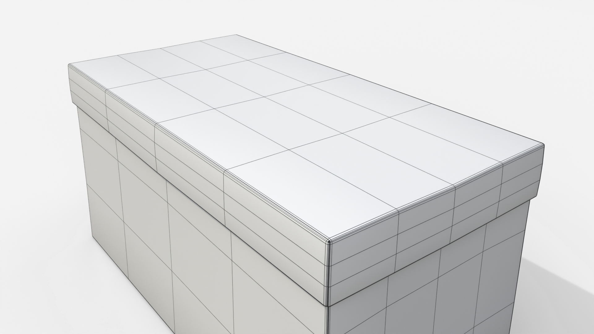 Rigid Box - Rectangular with Lift-off Lid 3D Model