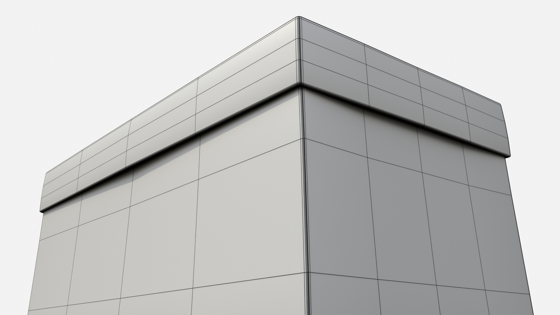 Rigid Box - Rectangular with Lift-off Lid 3D Model