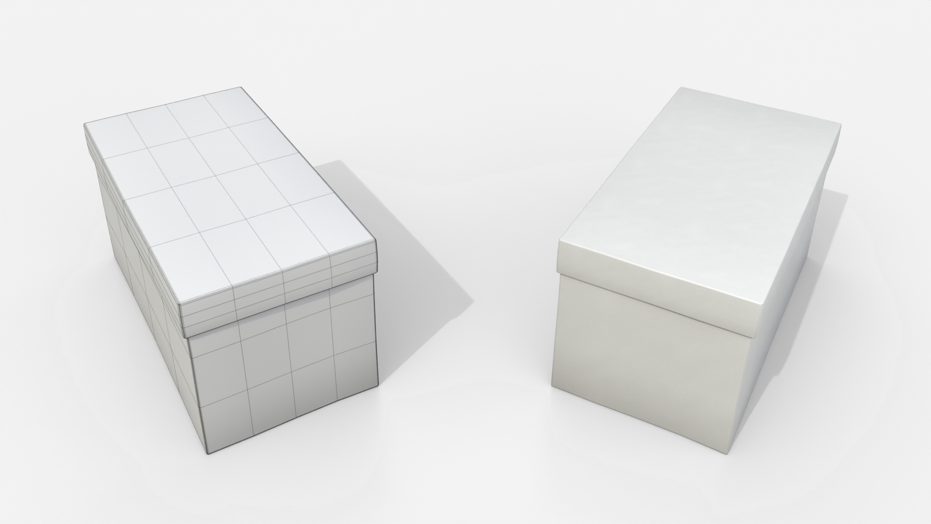 Rigid Box - Rectangular with Lift-off Lid 3D Model