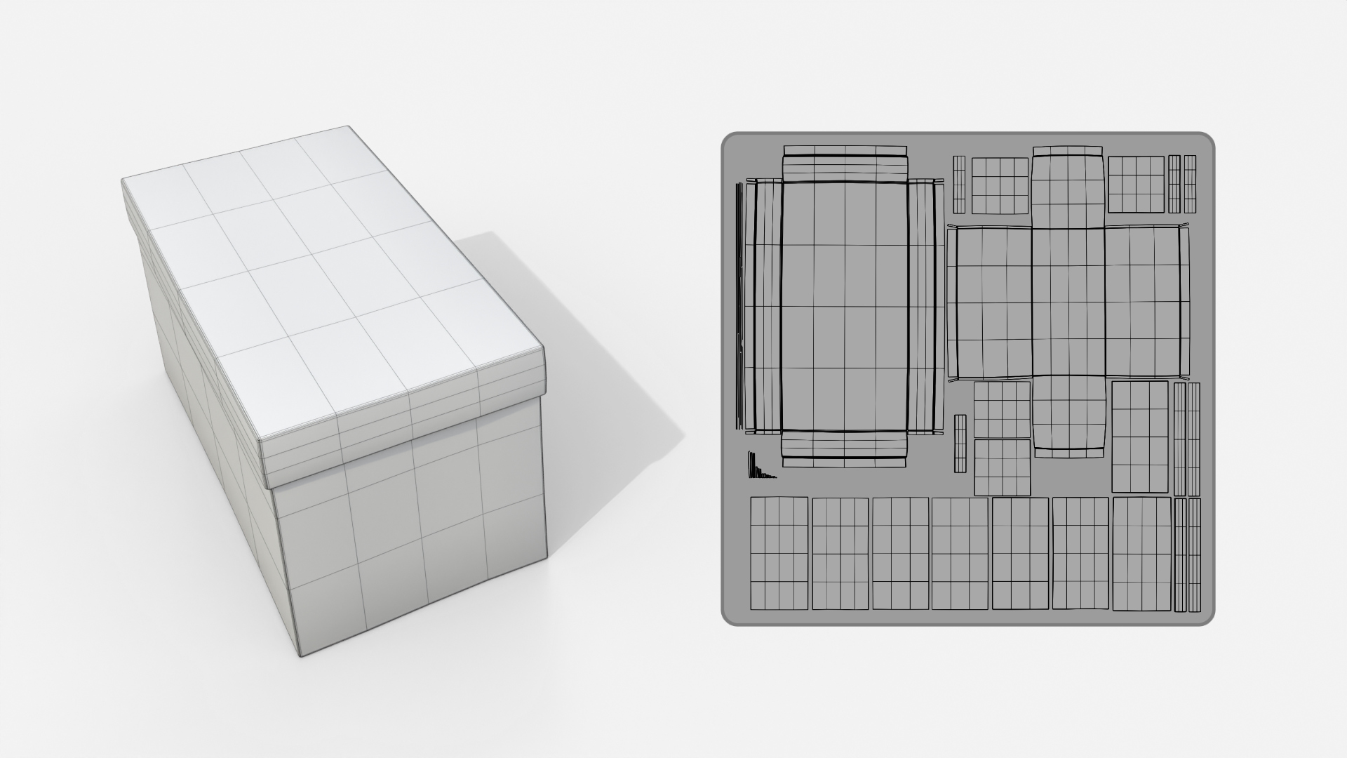 Rigid Box - Rectangular with Lift-off Lid 3D Model