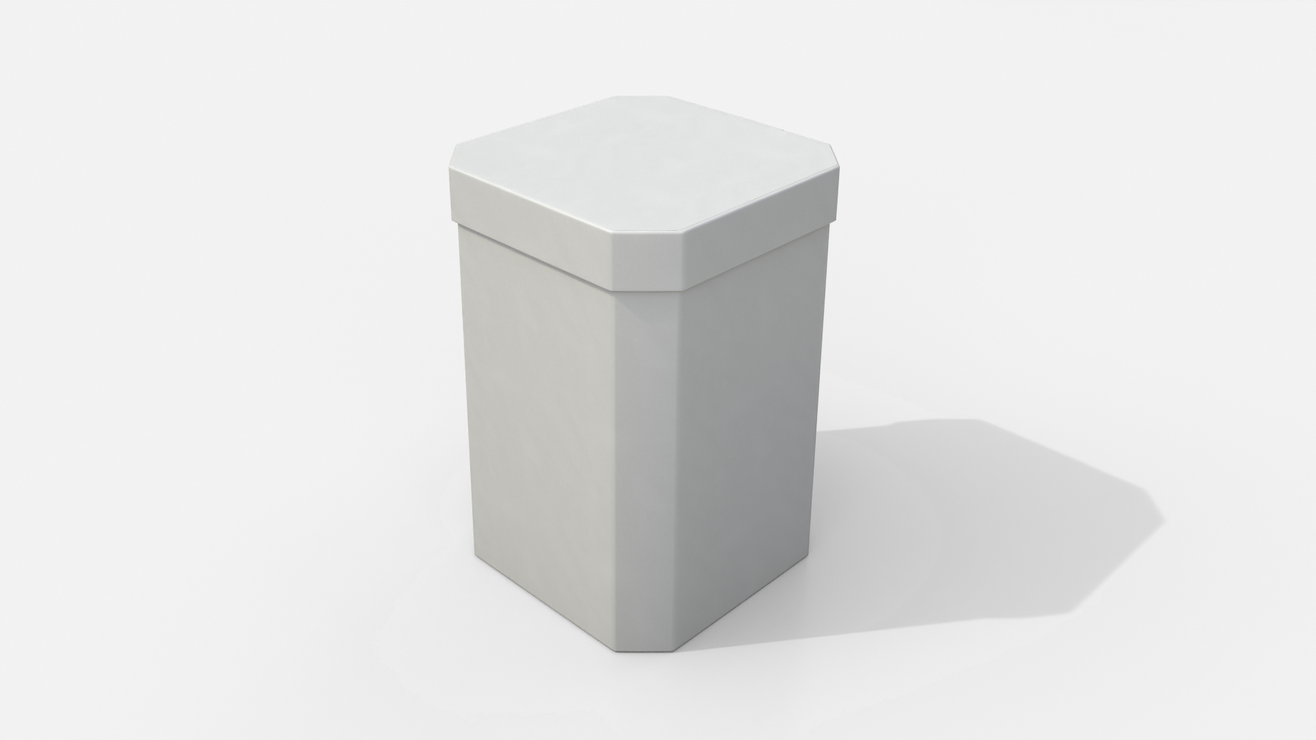 Rigid Box - Tall Beveled Edge with Lift-off Lid 3D Model