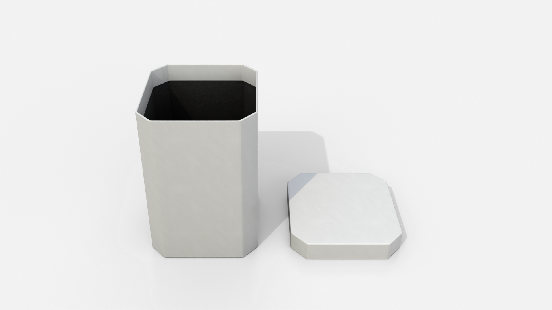 Rigid Box - Tall Beveled Edge with Lift-off Lid 3D Model