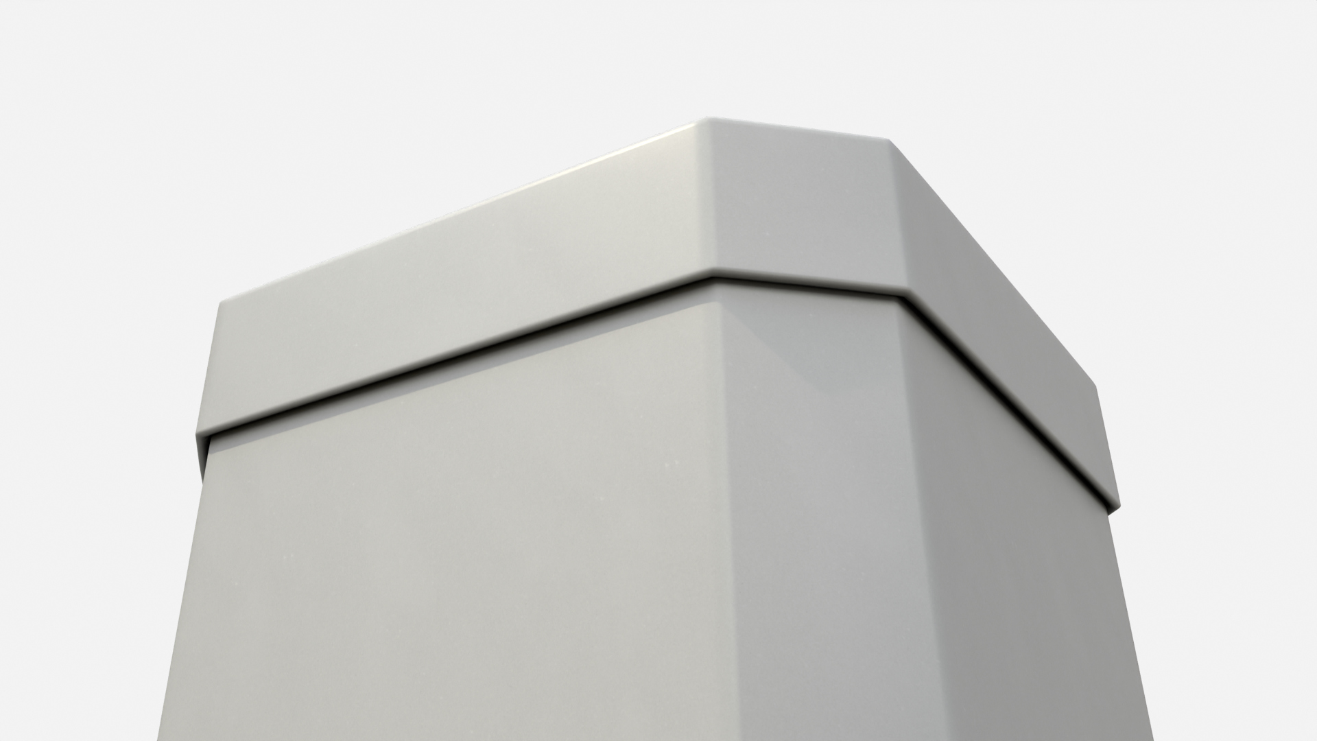 Rigid Box - Tall Beveled Edge with Lift-off Lid 3D Model