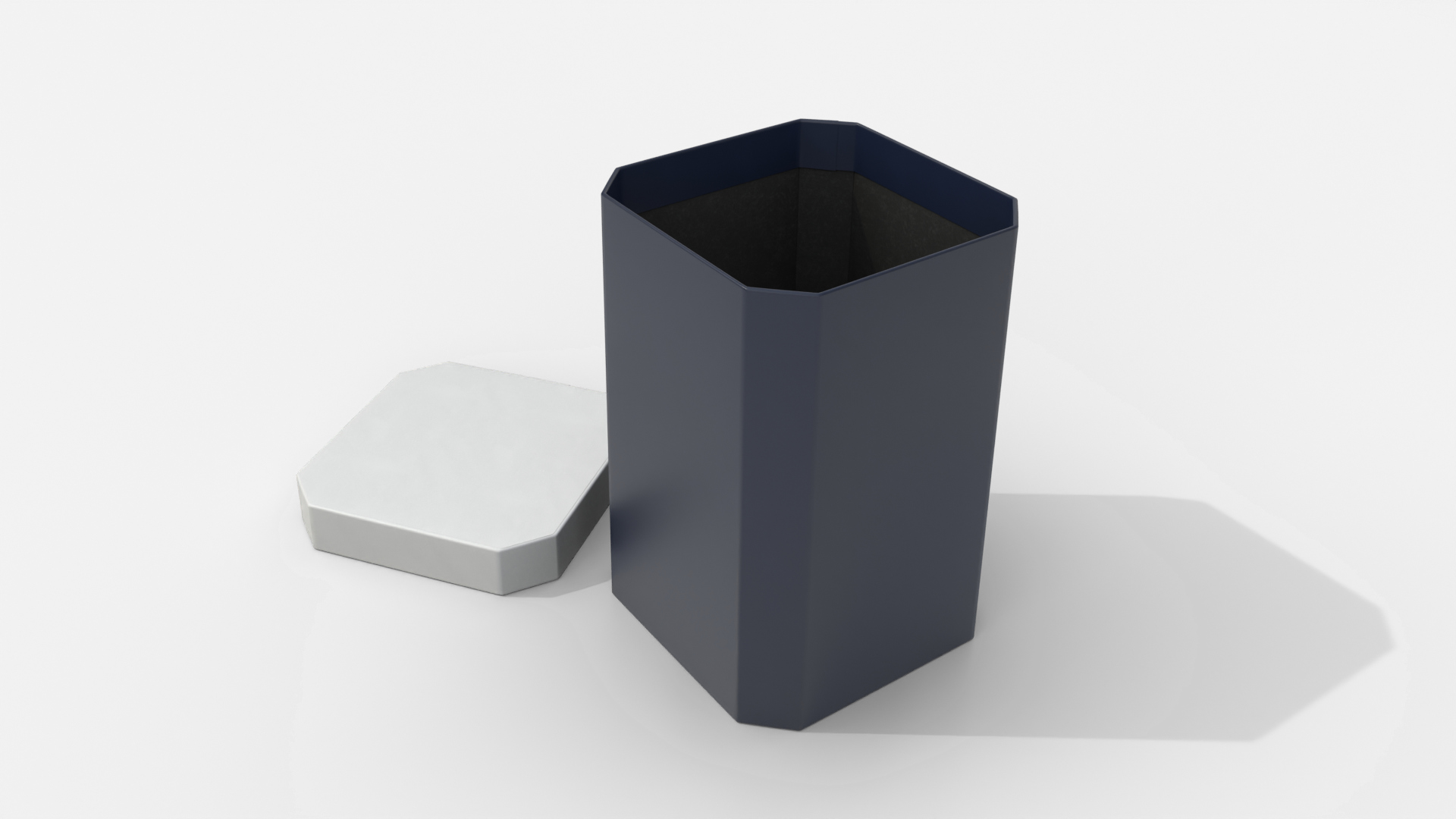 Rigid Box - Tall Beveled Edge with Lift-off Lid 3D Model