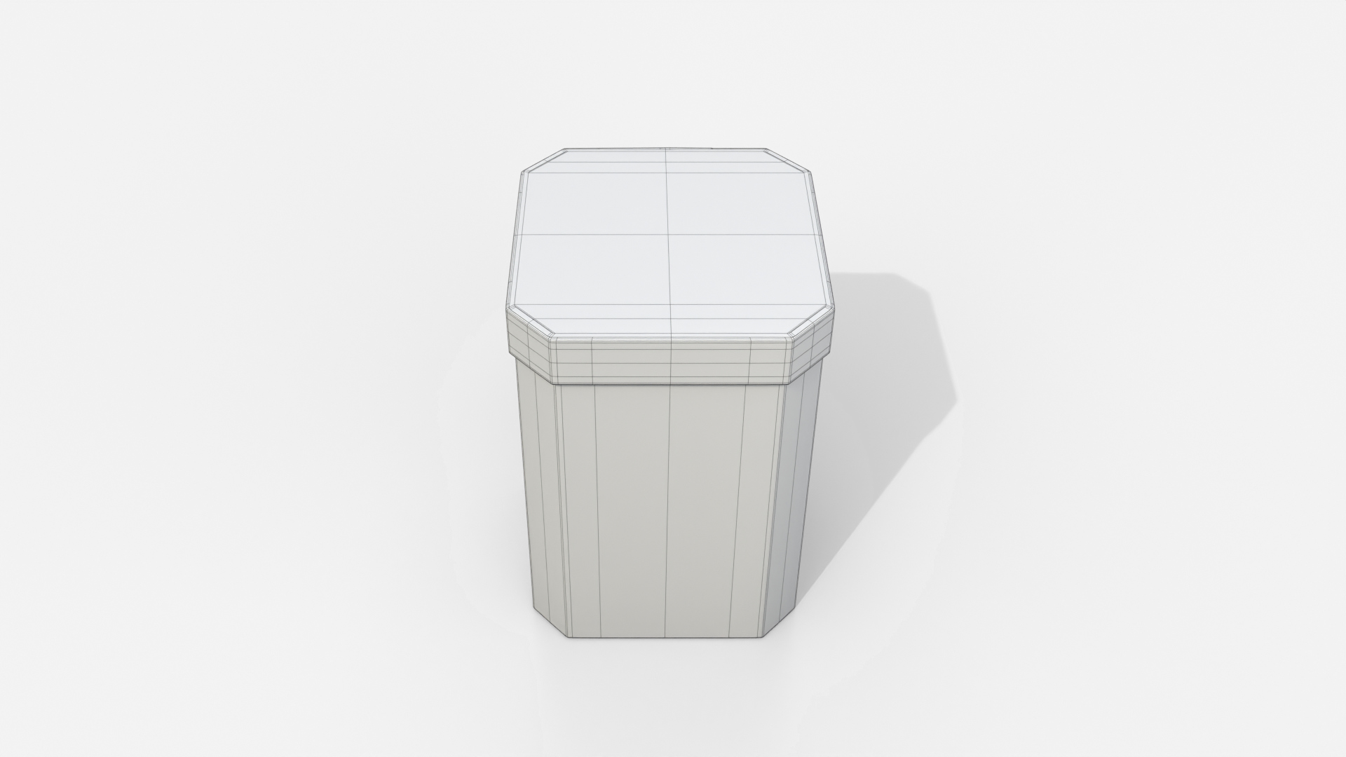 Rigid Box - Tall Beveled Edge with Lift-off Lid 3D Model