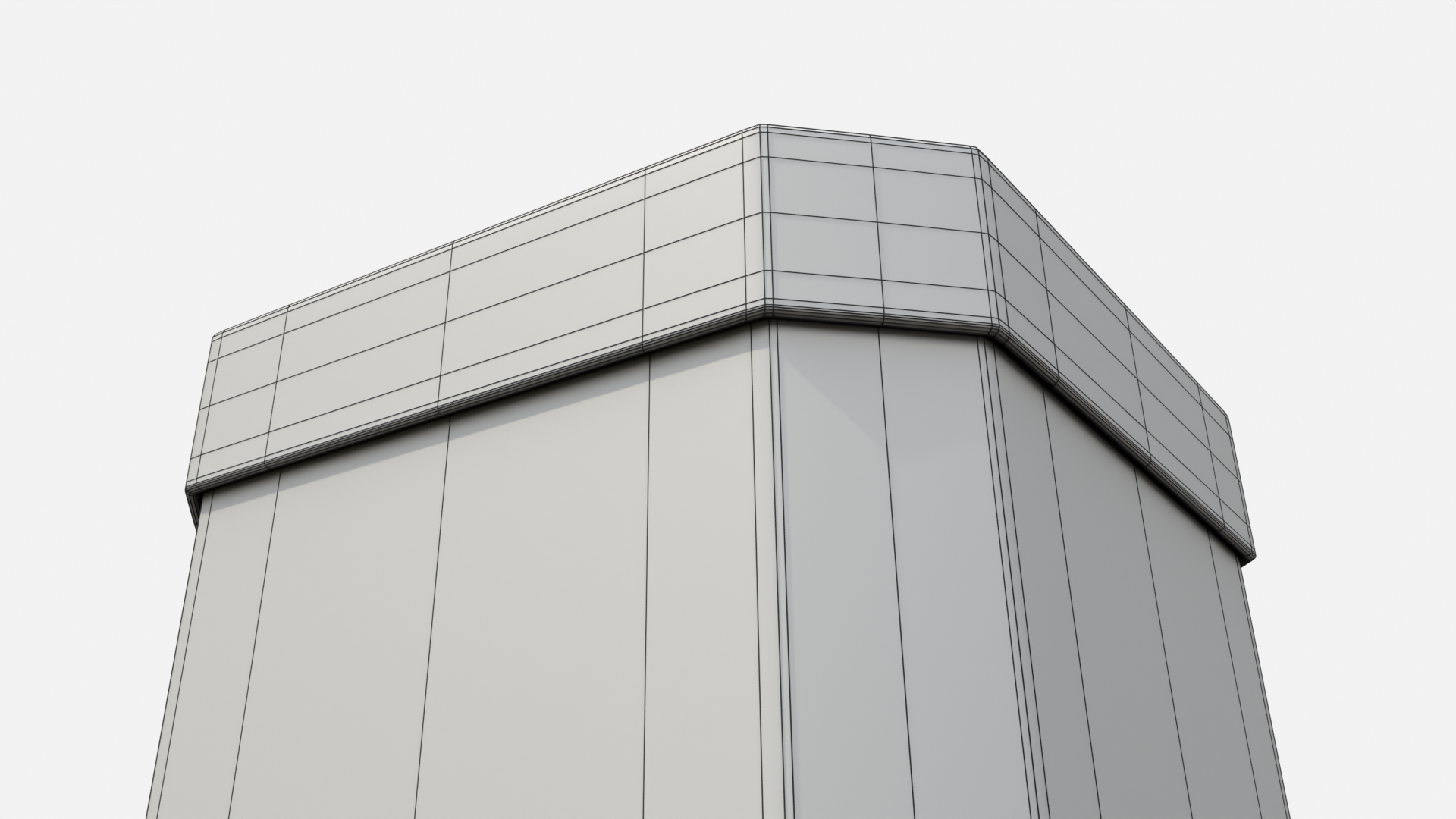 Rigid Box - Tall Beveled Edge with Lift-off Lid 3D Model