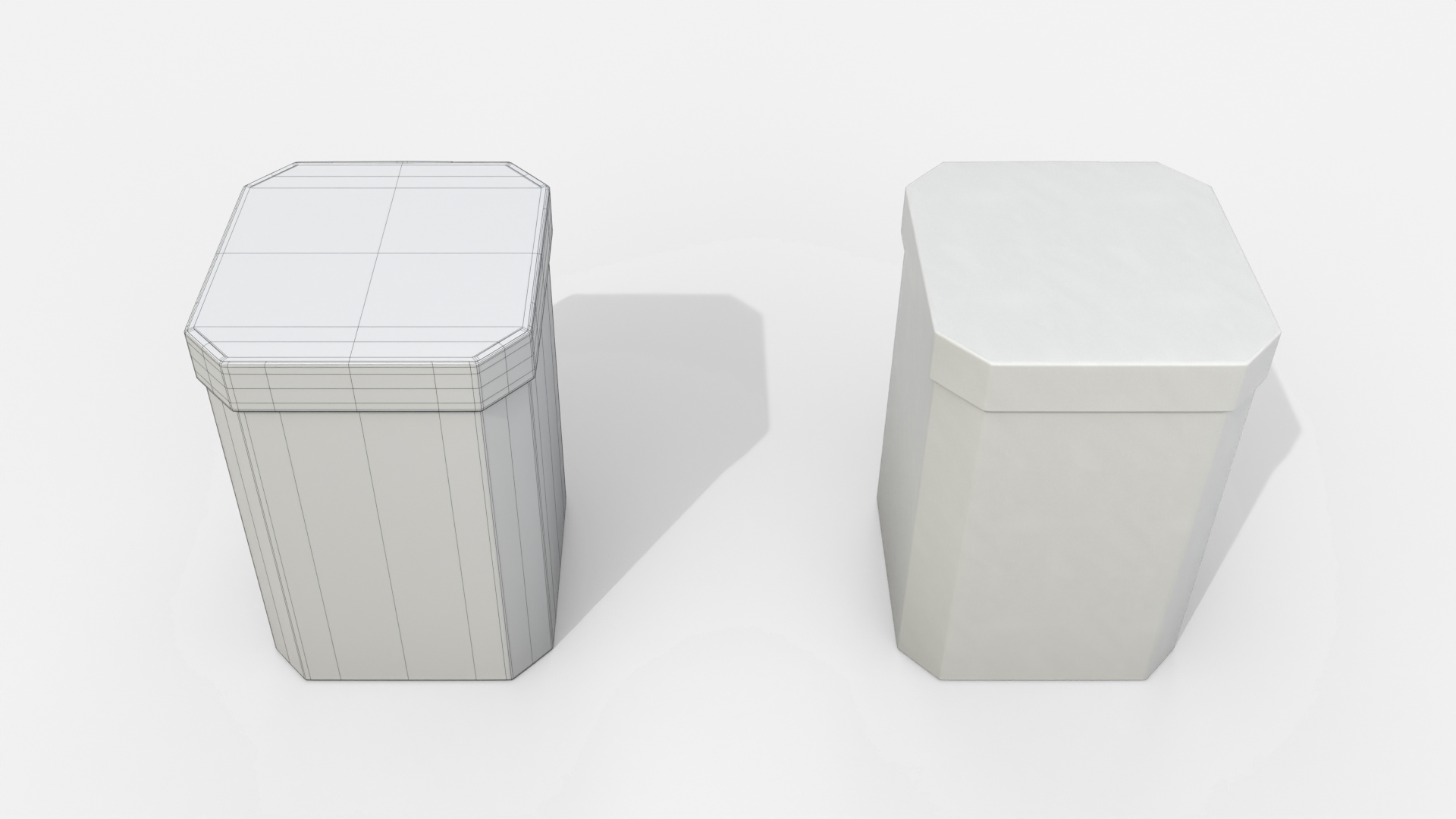 Rigid Box - Tall Beveled Edge with Lift-off Lid 3D Model