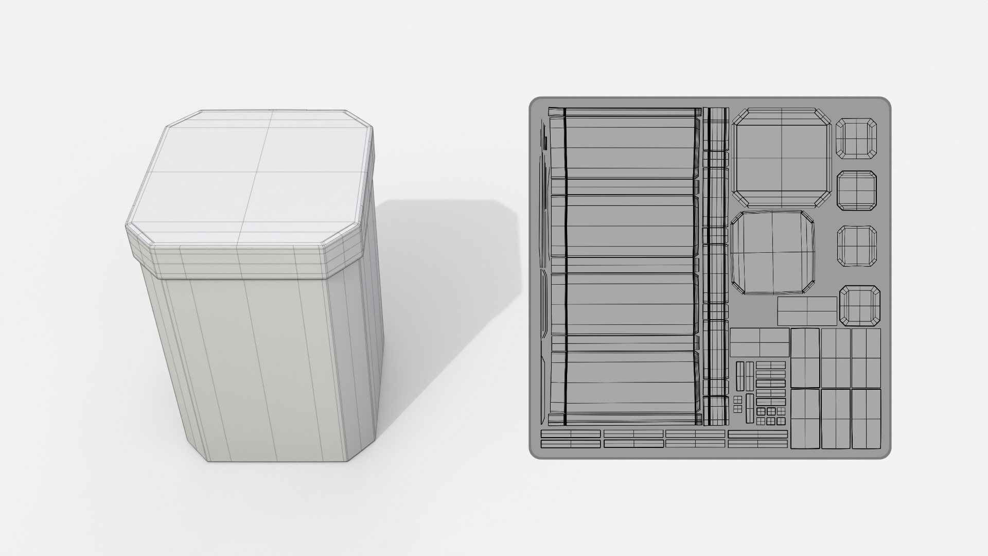 Rigid Box - Tall Beveled Edge with Lift-off Lid 3D Model