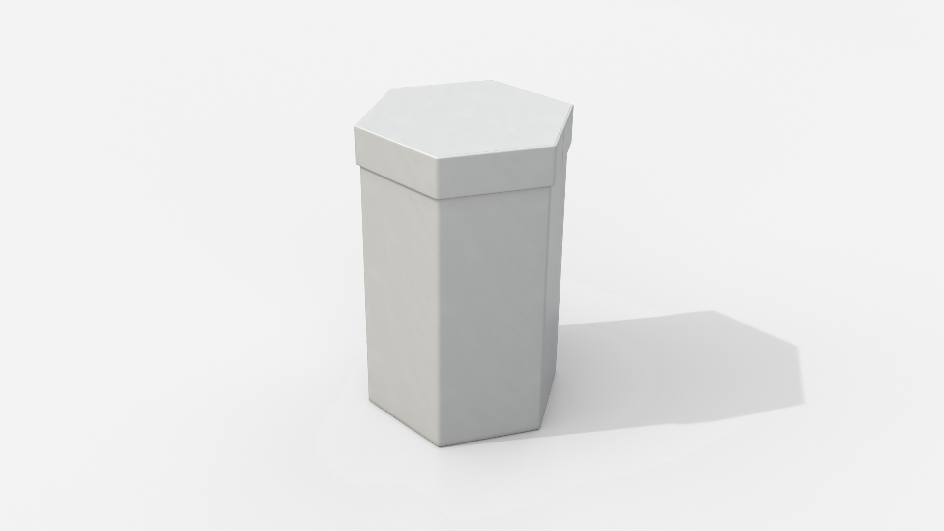 Rigid Box - Tall Hexagon with Lift-Off Lid 3D Model