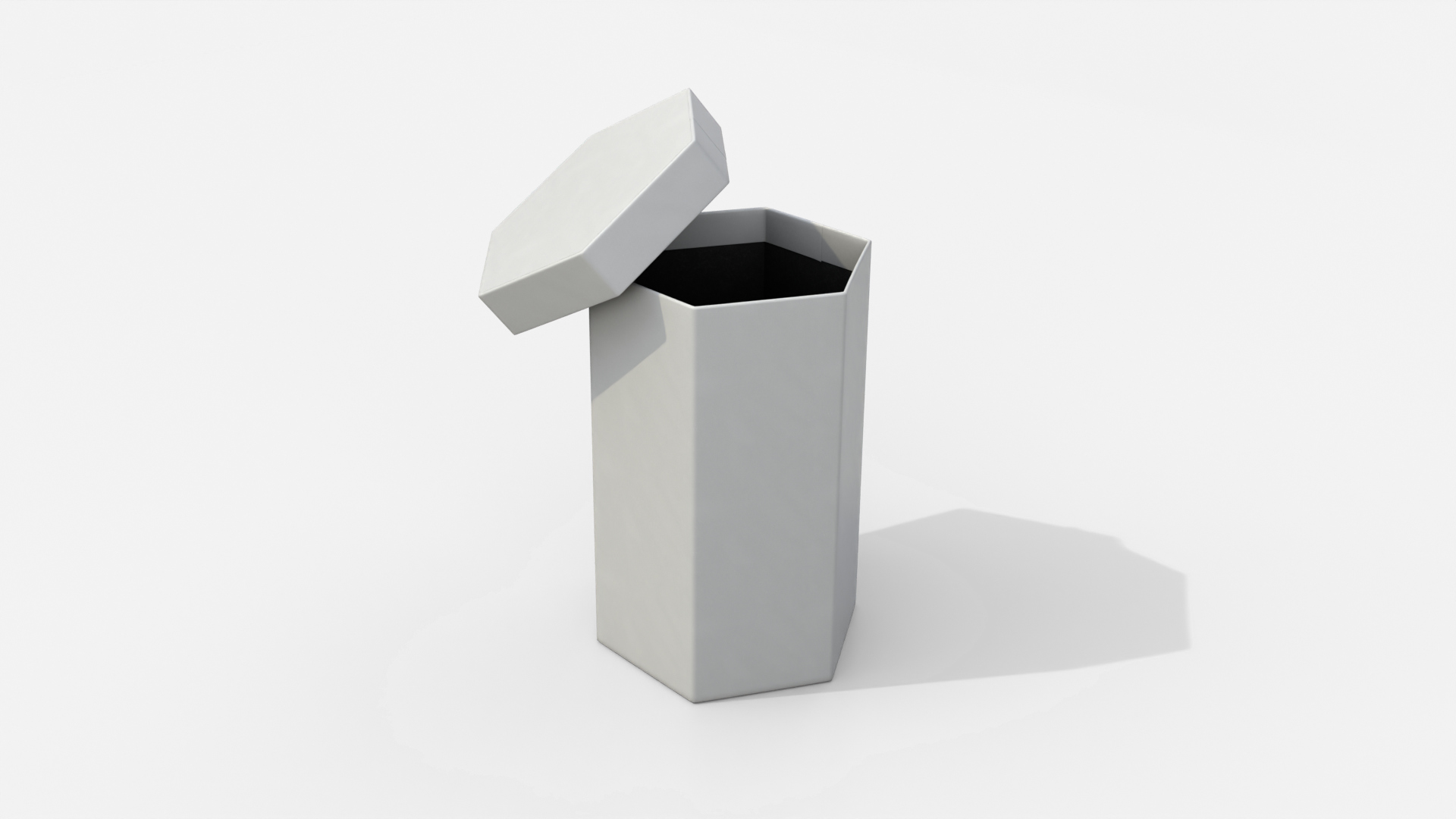 Rigid Box - Tall Hexagon with Lift-Off Lid 3D Model