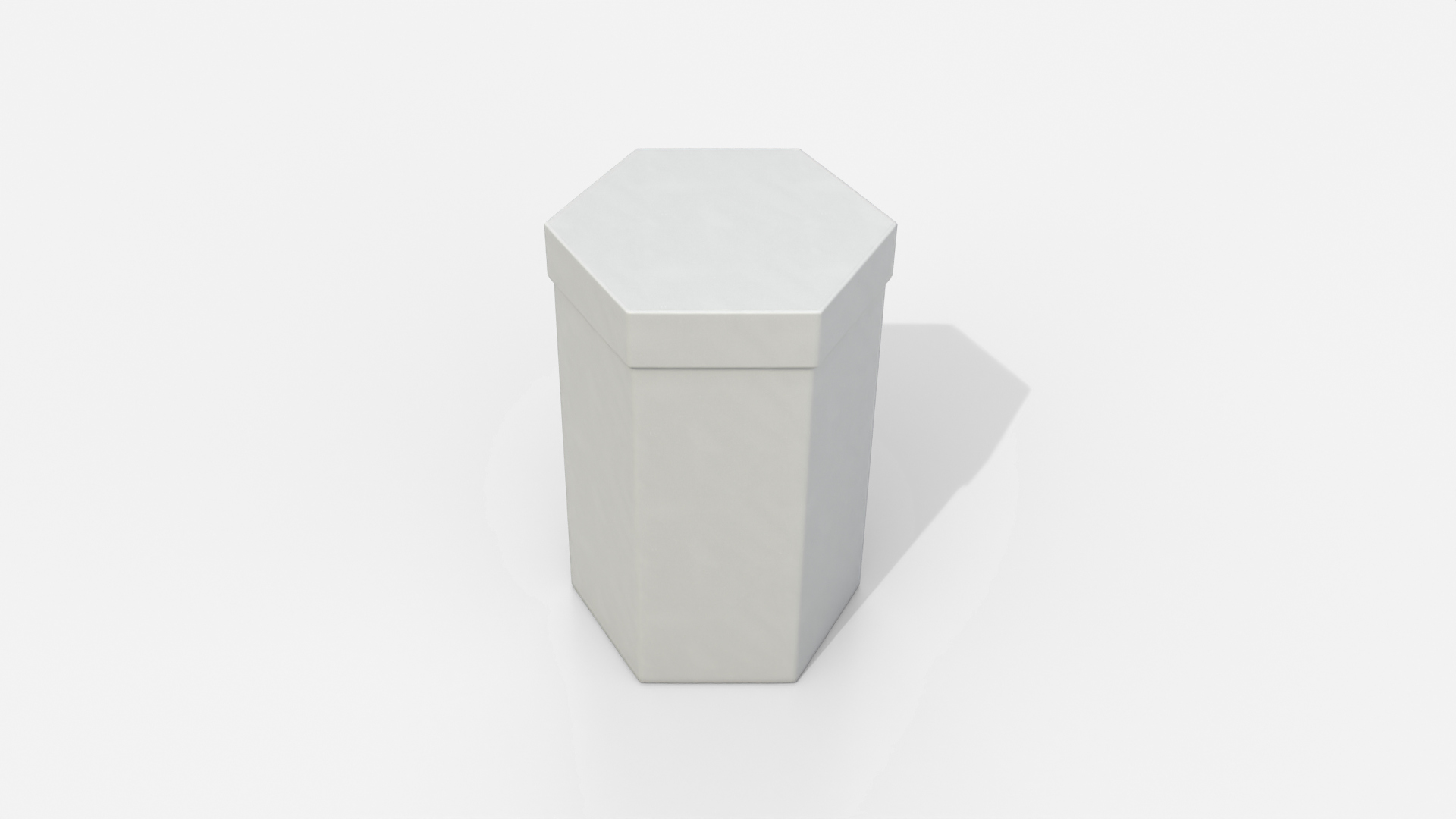 Rigid Box - Tall Hexagon with Lift-Off Lid 3D Model