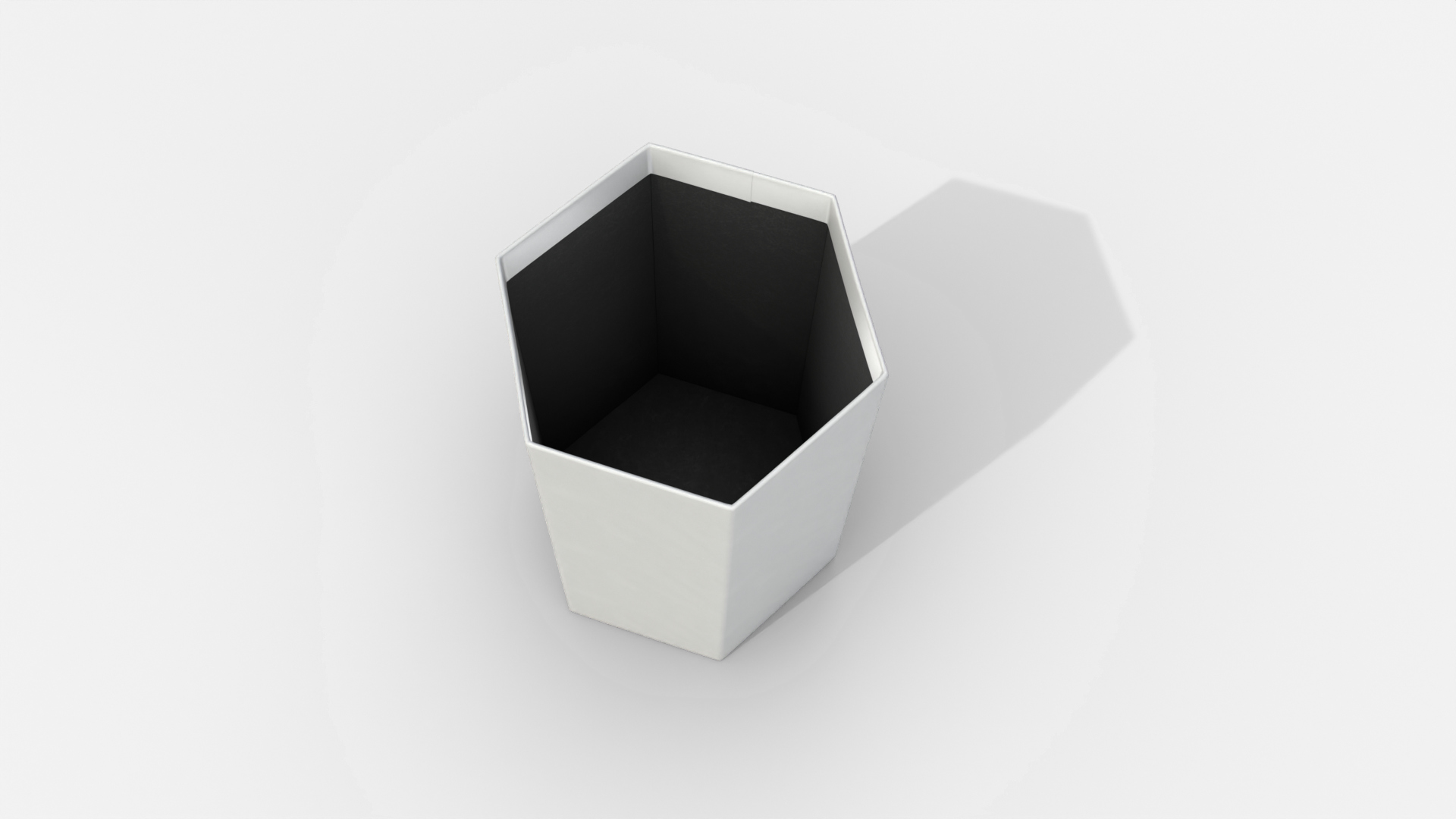 Rigid Box - Tall Hexagon with Lift-Off Lid 3D Model
