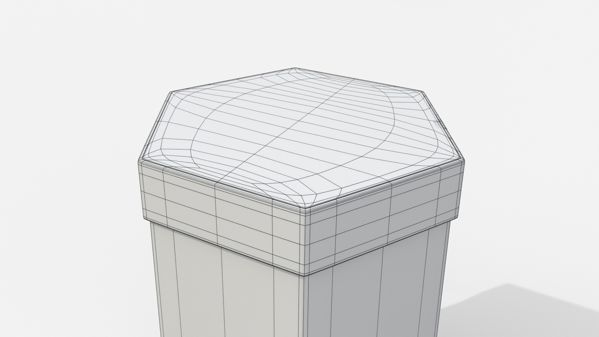 Rigid Box - Tall Hexagon with Lift-Off Lid 3D Model