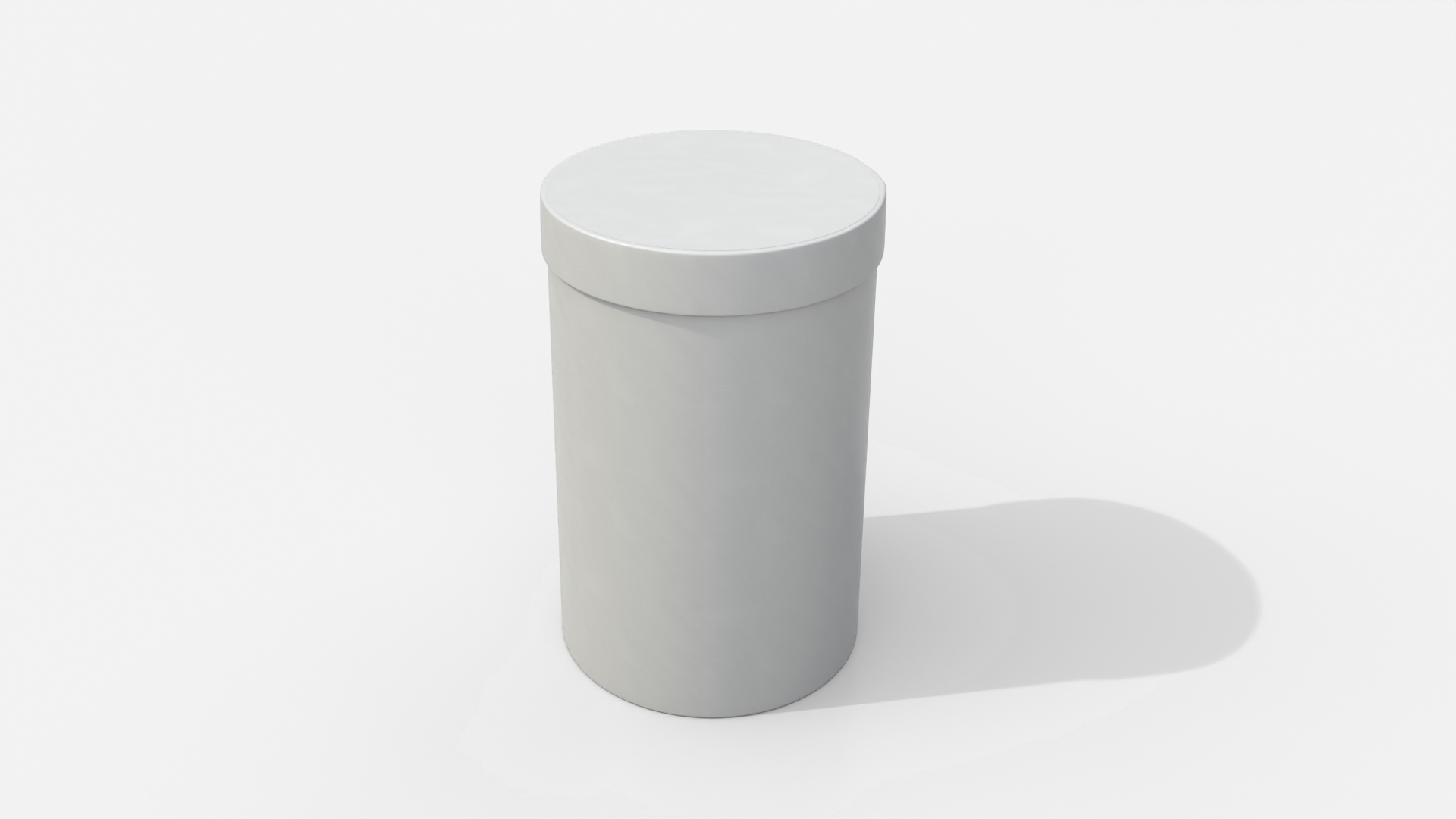 Rigid Box - Tall Round with Lift-off Lid 3D Model