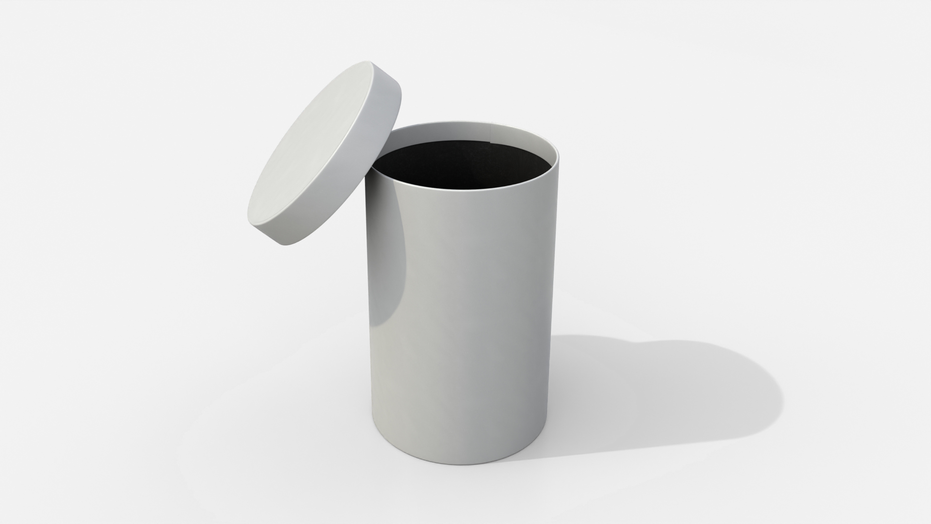 Rigid Box - Tall Round with Lift-off Lid 3D Model