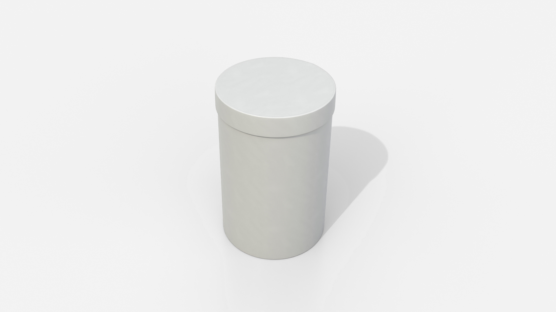 Rigid Box - Tall Round with Lift-off Lid 3D Model