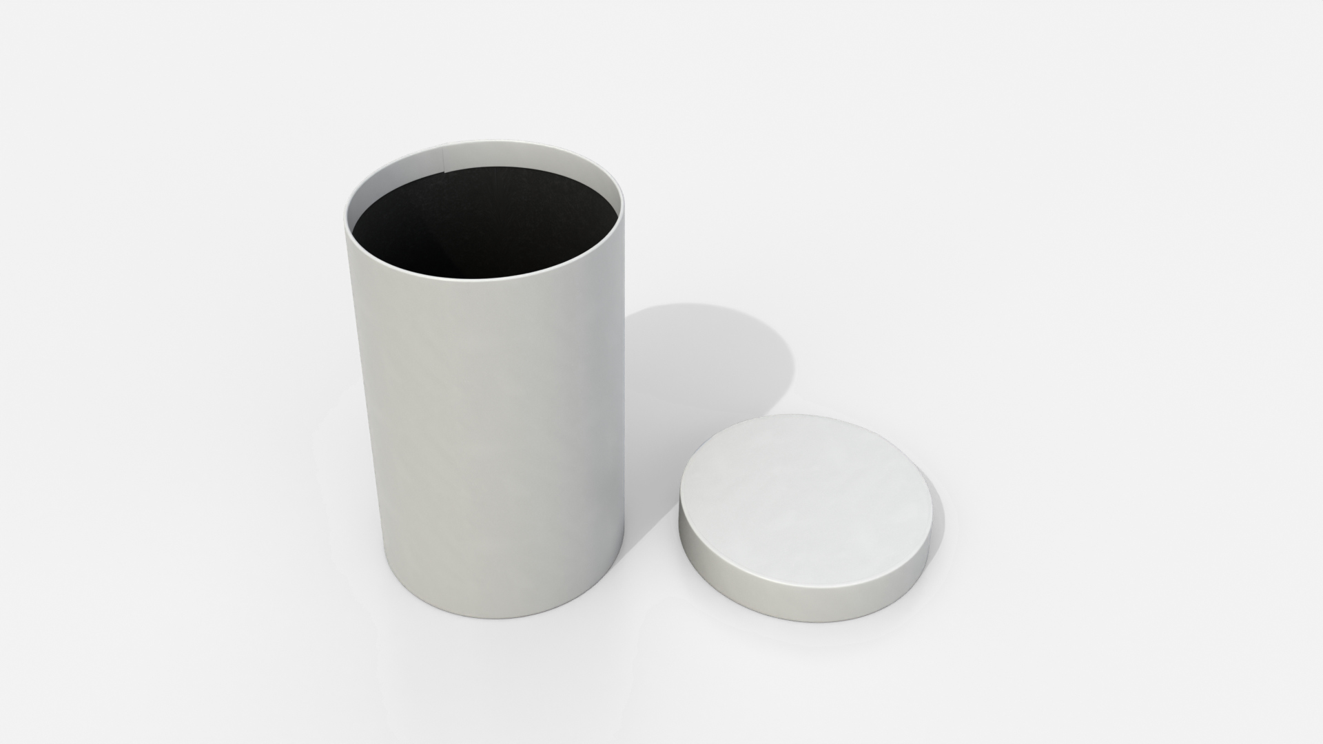 Rigid Box - Tall Round with Lift-off Lid 3D Model