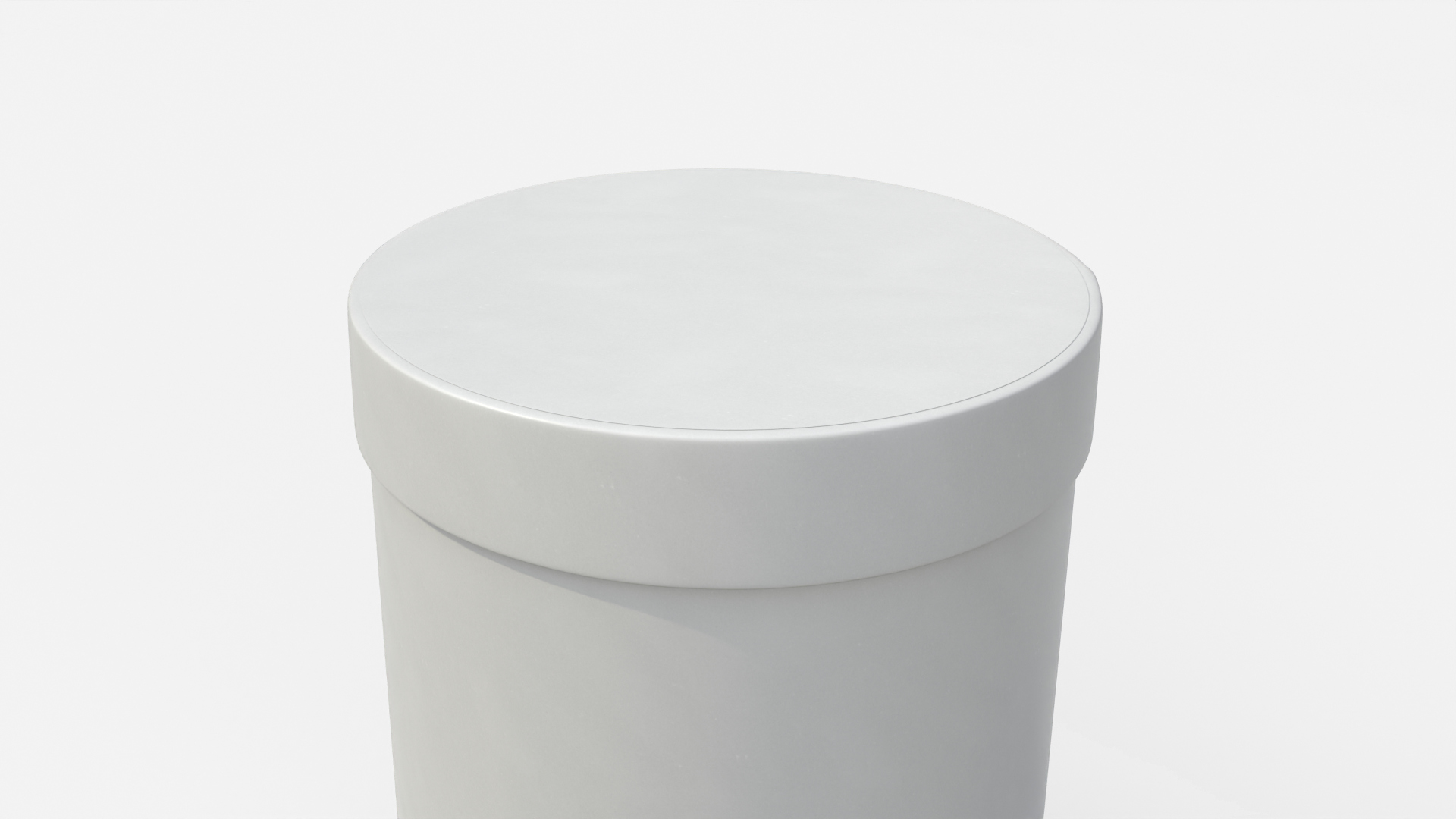 Rigid Box - Tall Round with Lift-off Lid 3D Model