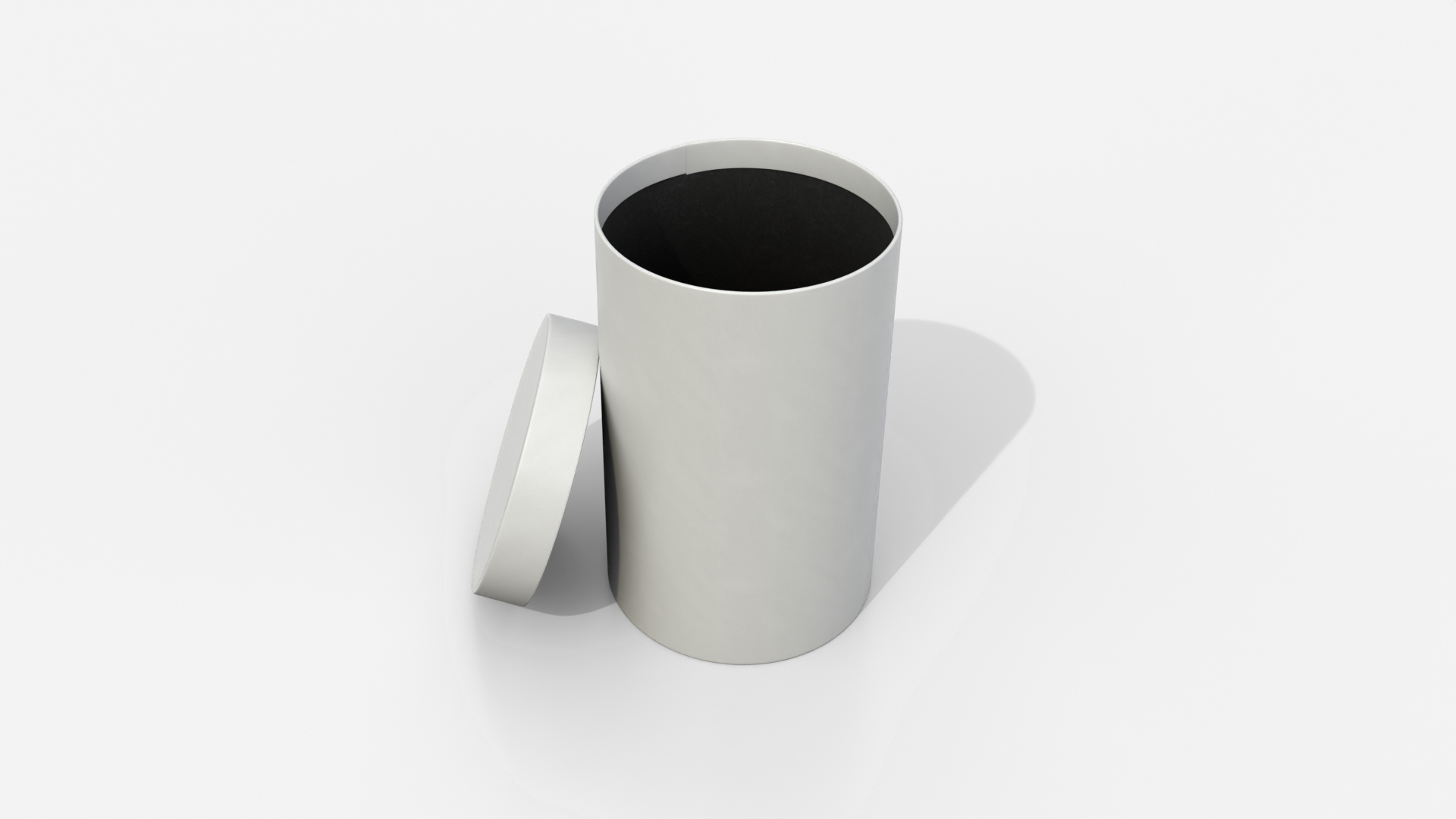 Rigid Box - Tall Round with Lift-off Lid 3D Model
