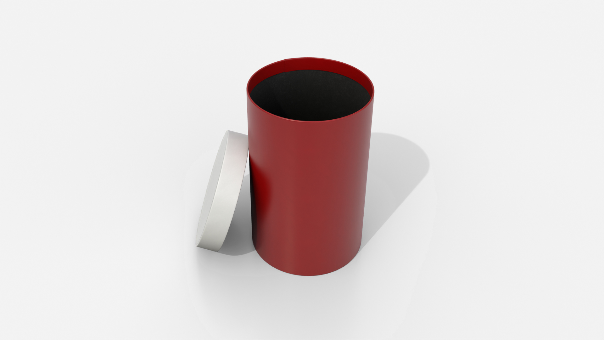 Rigid Box - Tall Round with Lift-off Lid 3D Model