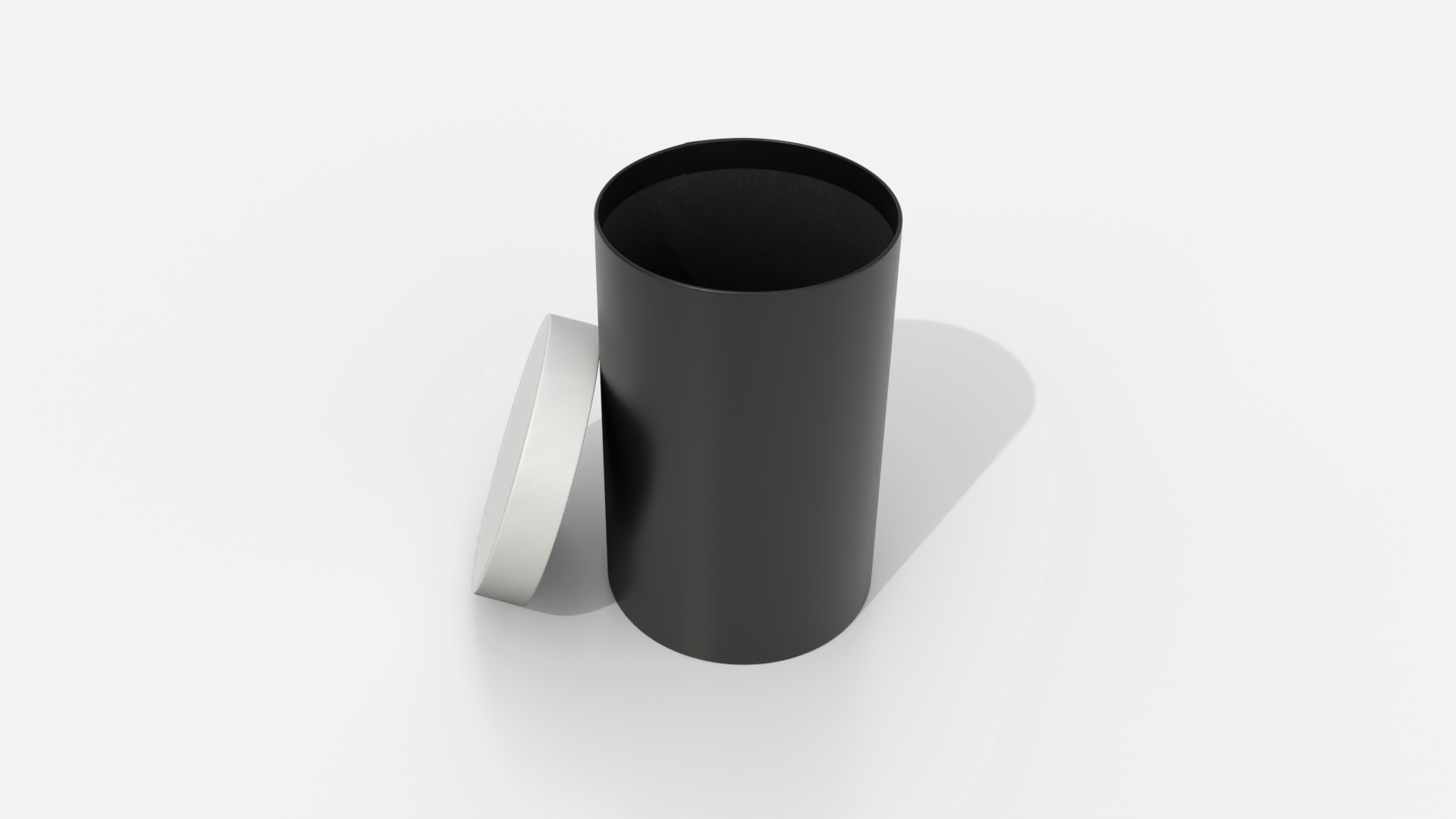 Rigid Box - Tall Round with Lift-off Lid 3D Model