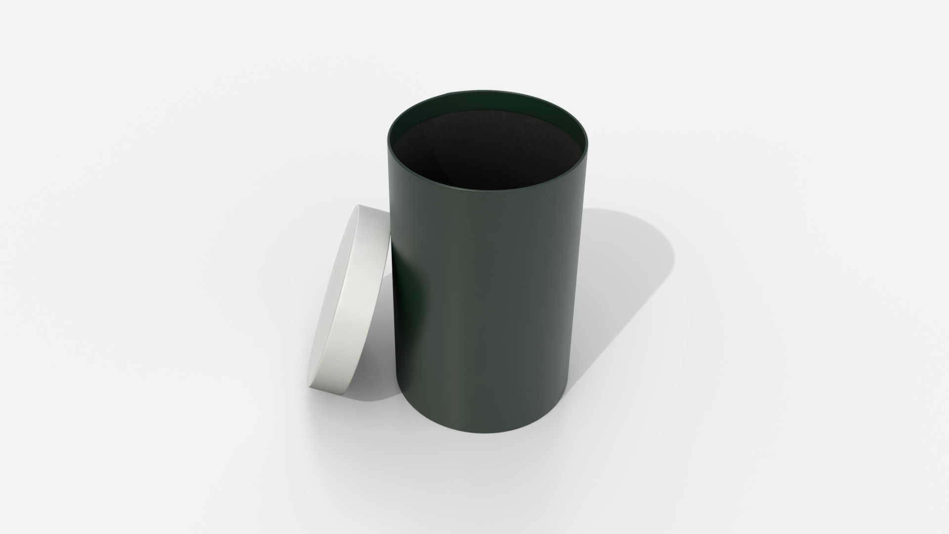 Rigid Box - Tall Round with Lift-off Lid 3D Model