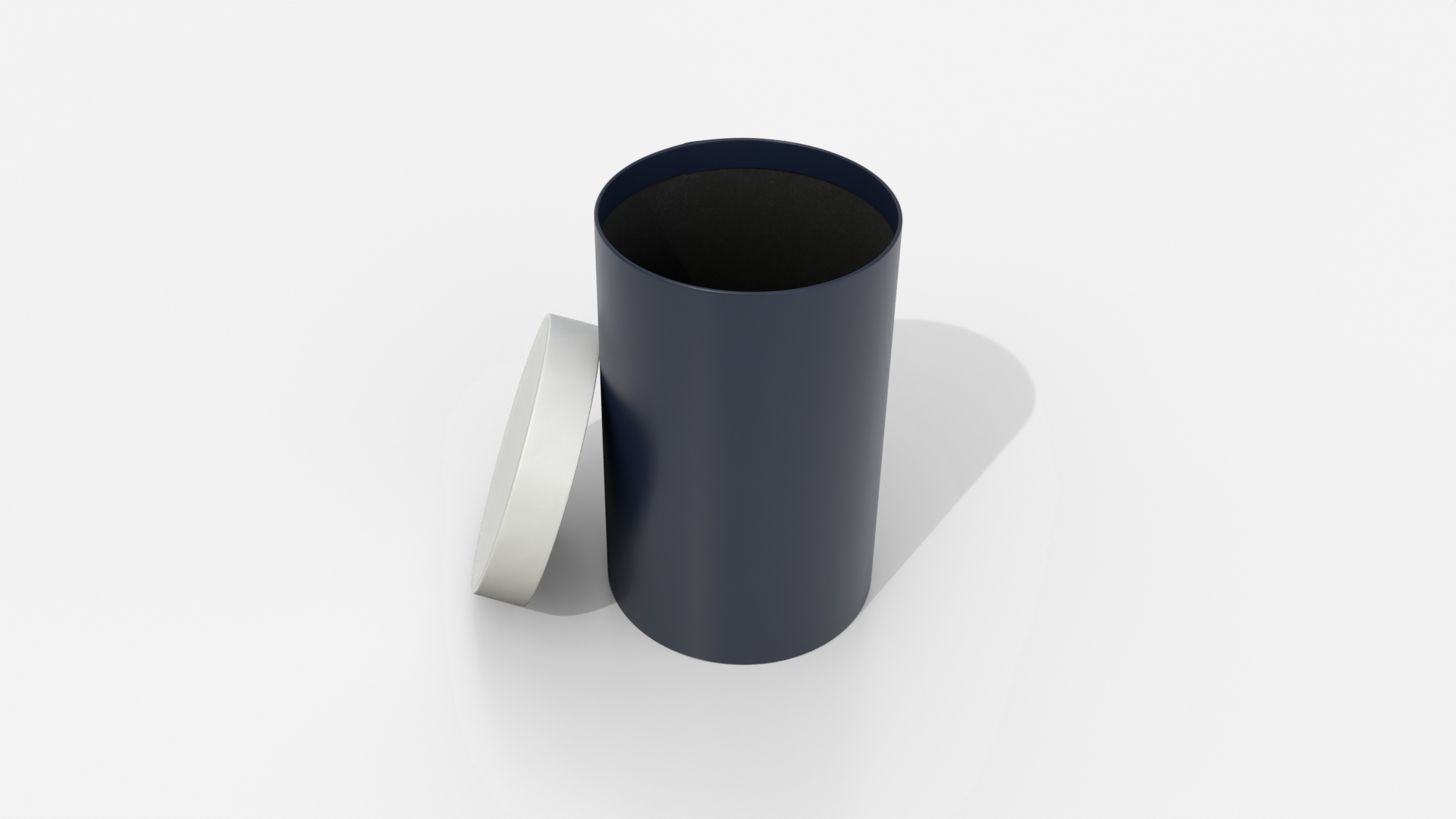 Rigid Box - Tall Round with Lift-off Lid 3D Model