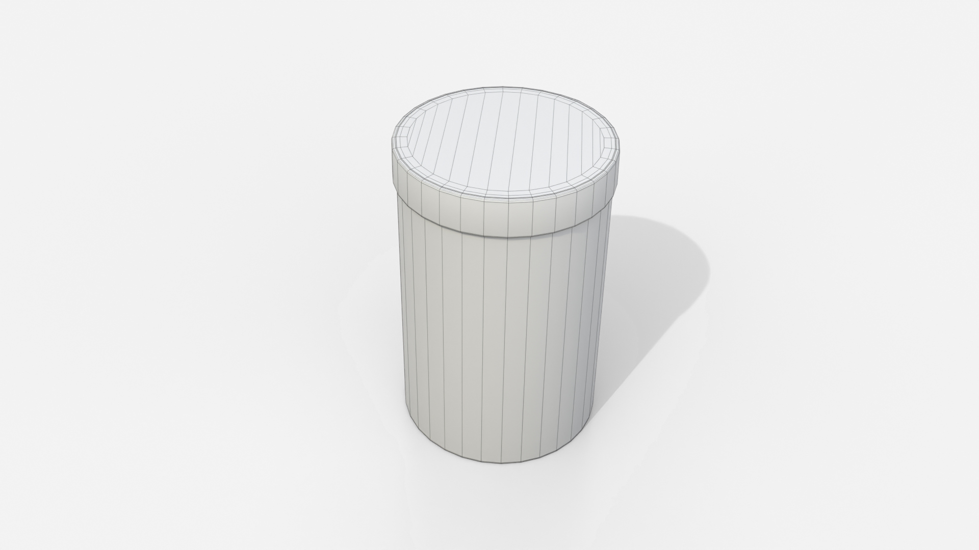 Rigid Box - Tall Round with Lift-off Lid 3D Model