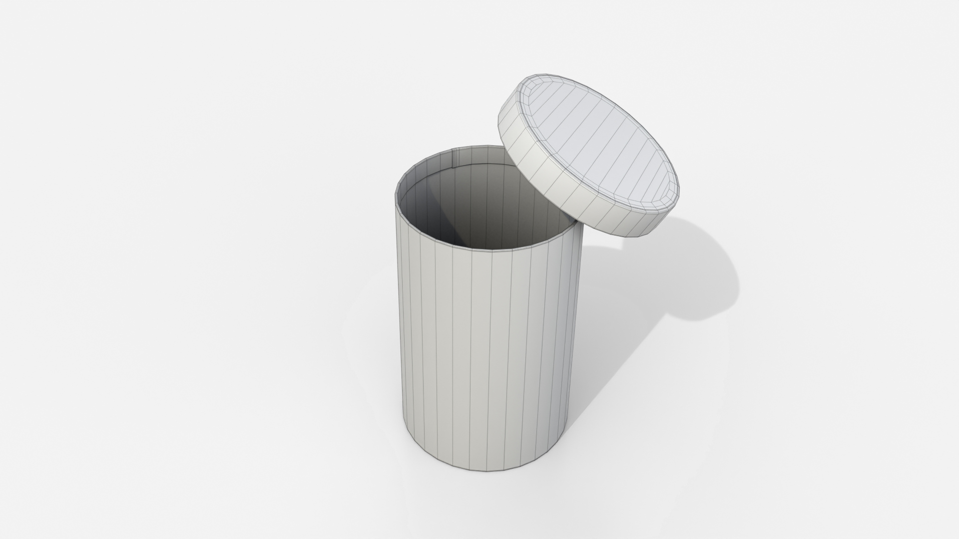 Rigid Box - Tall Round with Lift-off Lid 3D Model