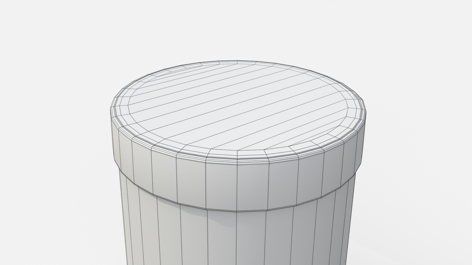 Rigid Box - Tall Round with Lift-off Lid 3D Model