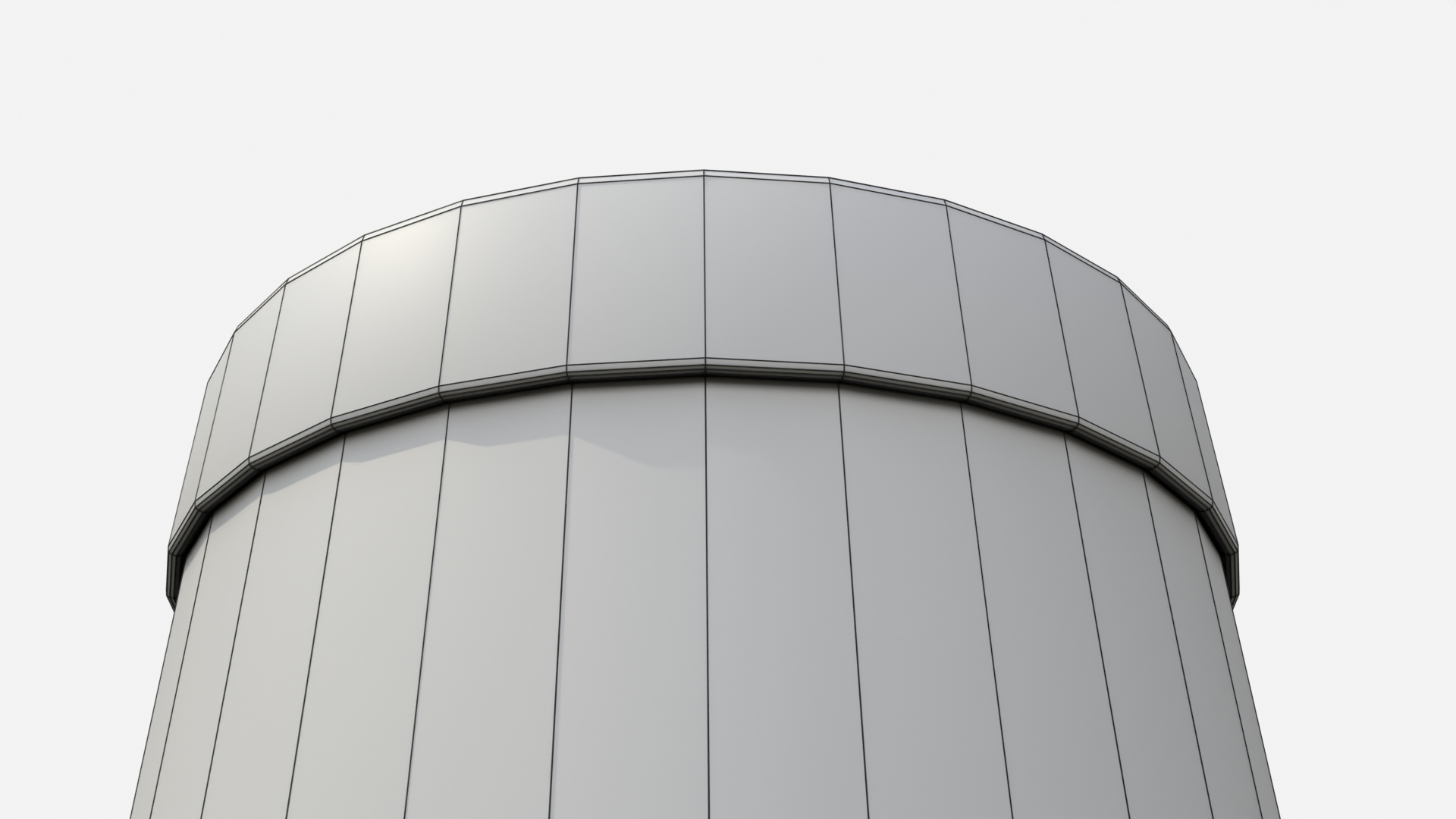 Rigid Box - Tall Round with Lift-off Lid 3D Model