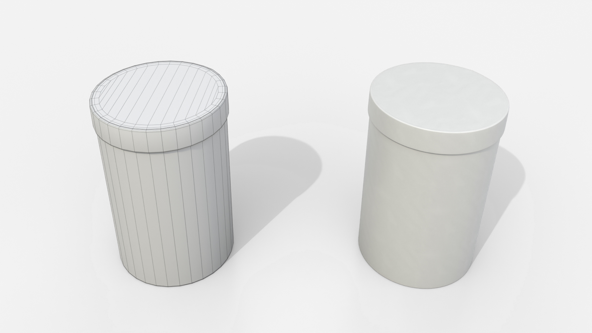 Rigid Box - Tall Round with Lift-off Lid 3D Model