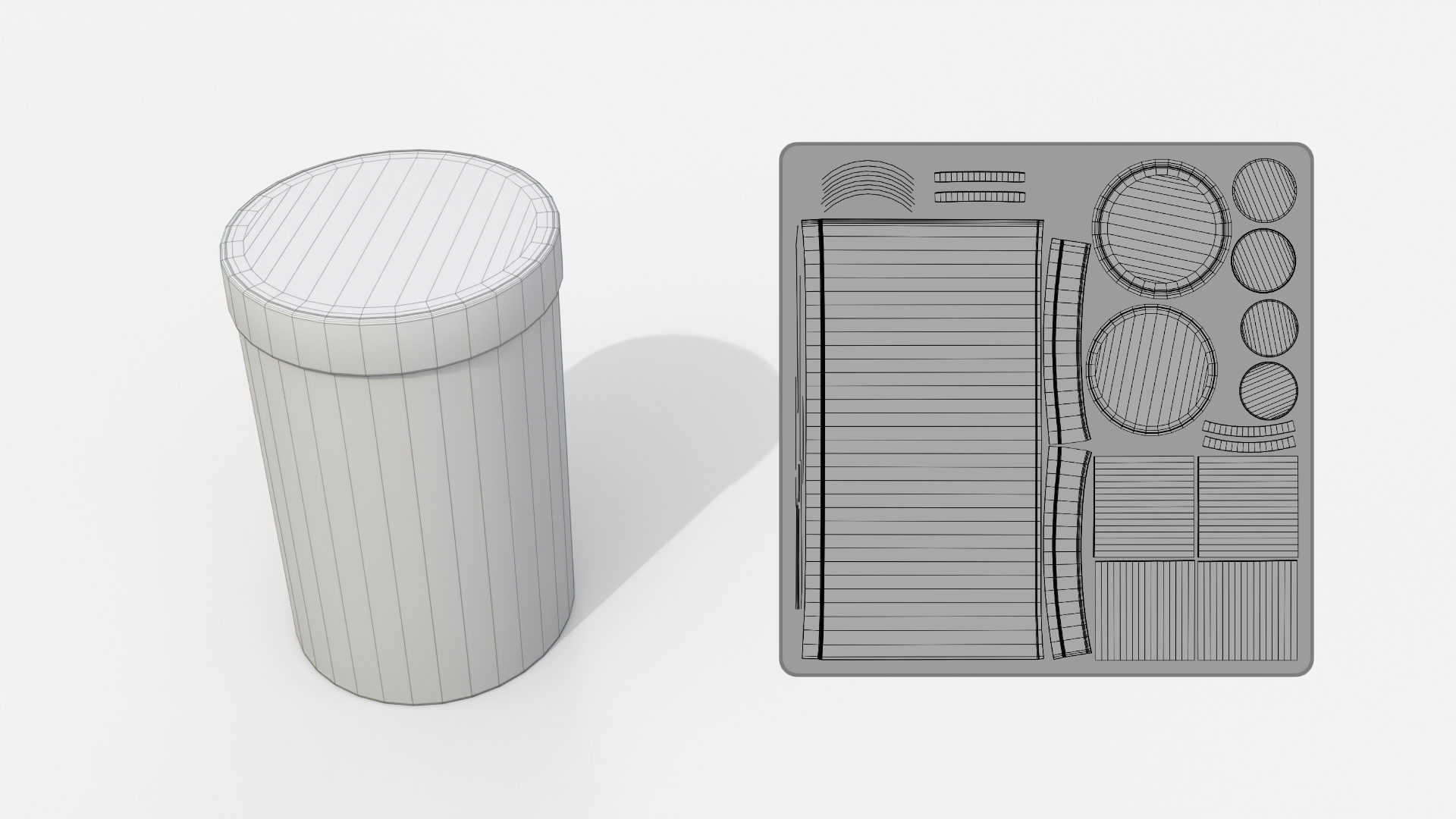 Rigid Box - Tall Round with Lift-off Lid 3D Model