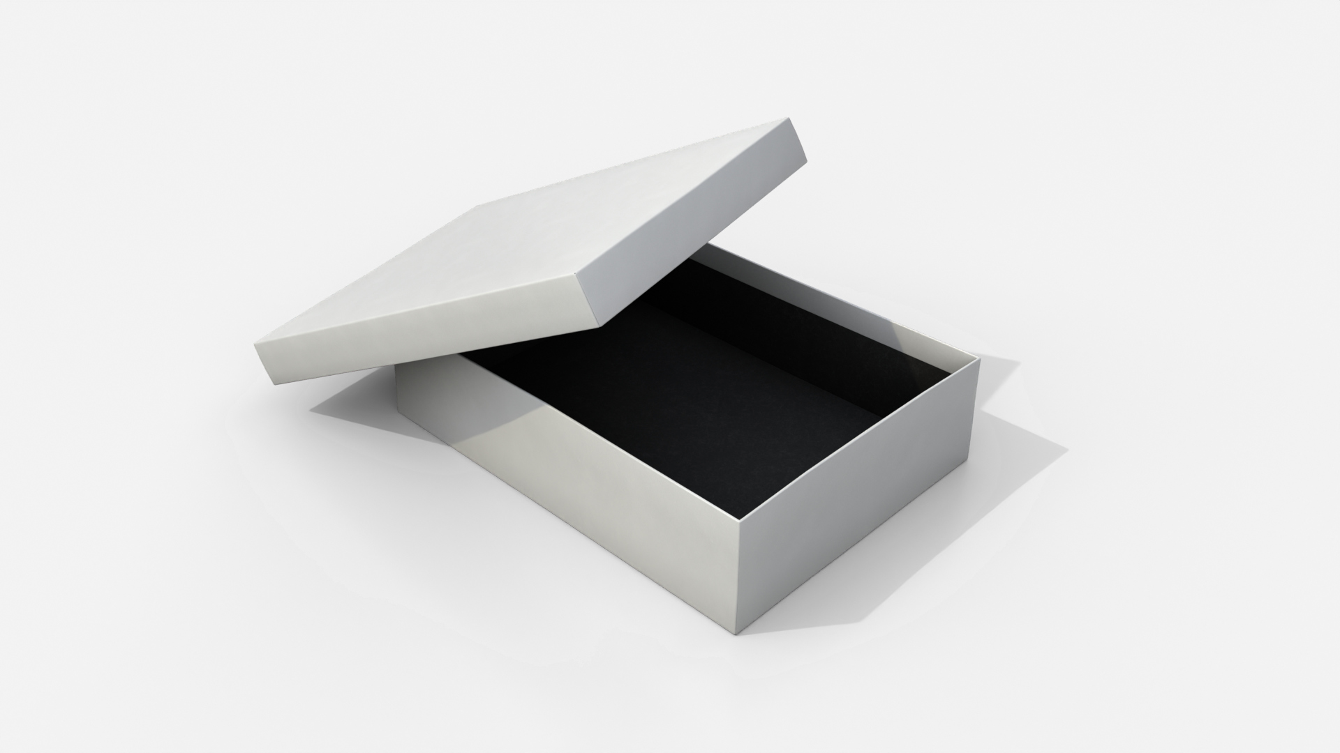 Rigid Box - Wide Rectangular with Lift-off Lid 3D Model