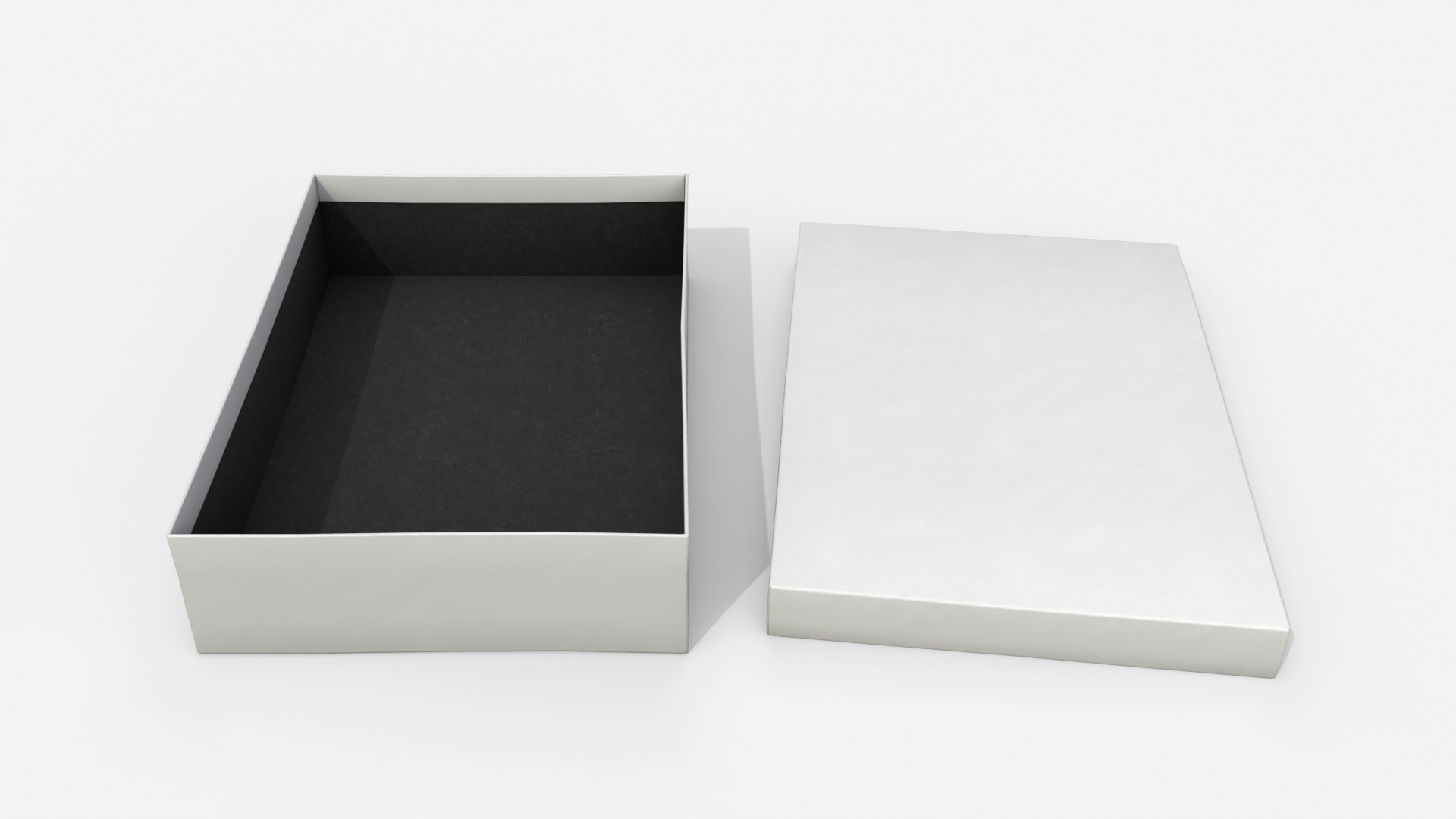 Rigid Box - Wide Rectangular with Lift-off Lid 3D Model