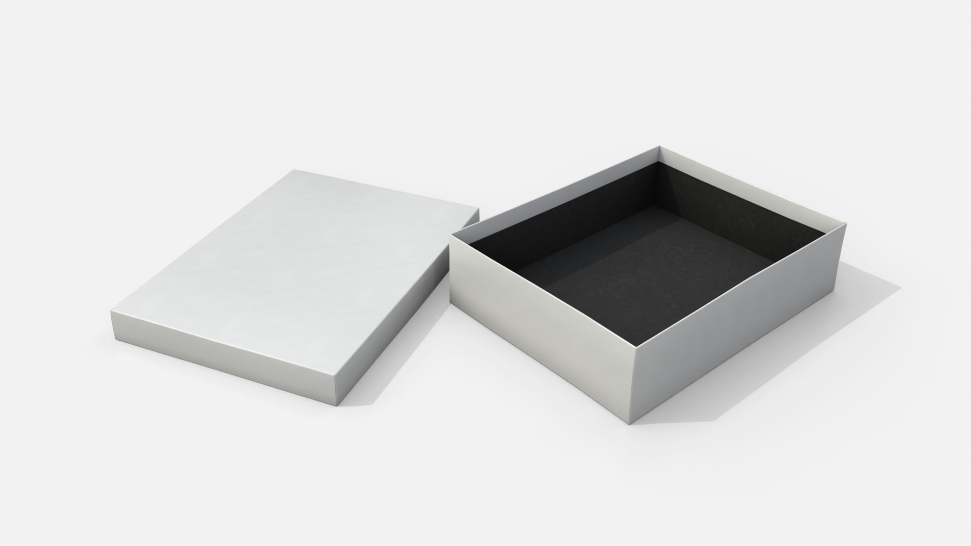 Rigid Box - Wide Rectangular with Lift-off Lid 3D Model