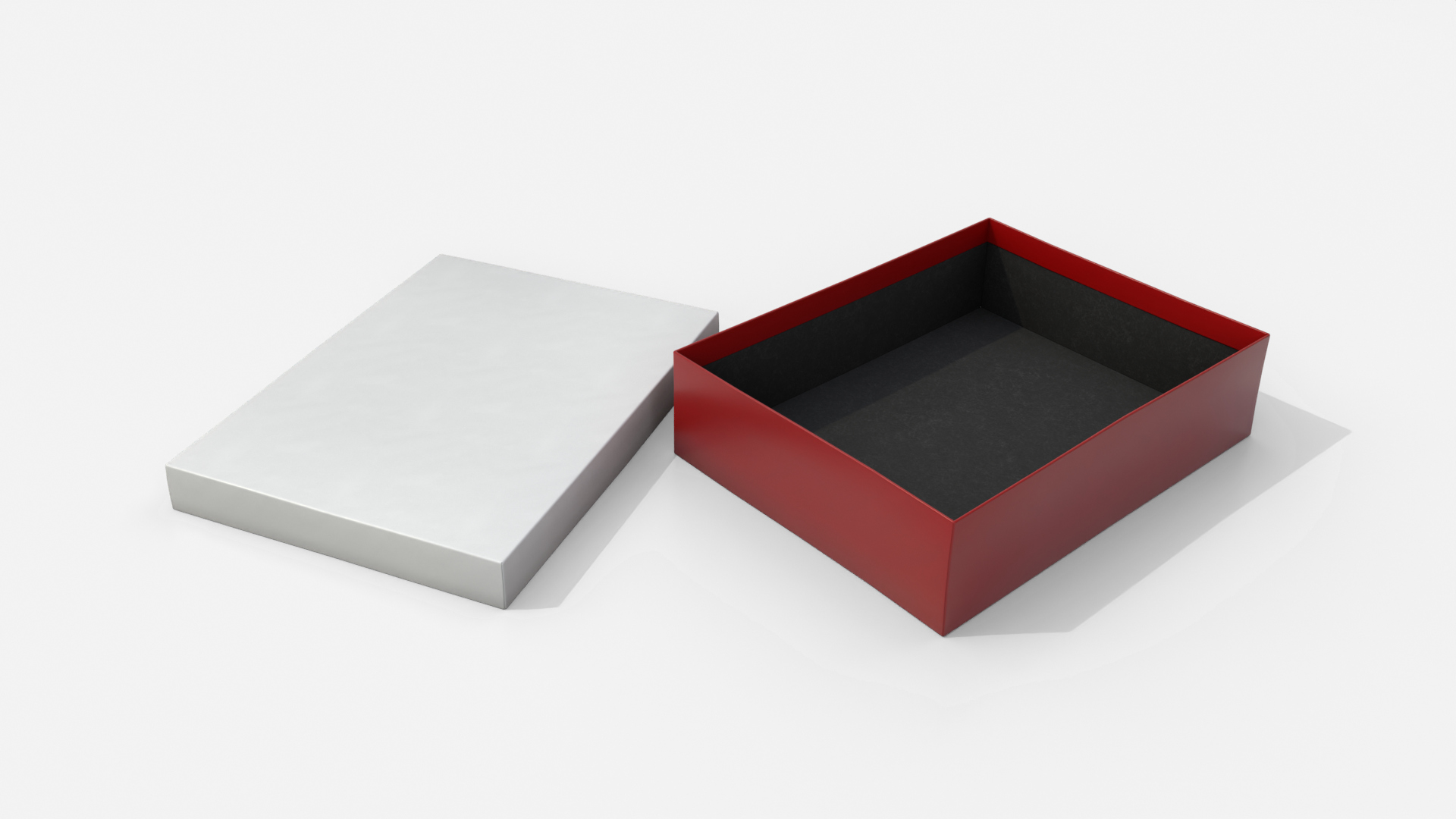 Rigid Box - Wide Rectangular with Lift-off Lid 3D Model