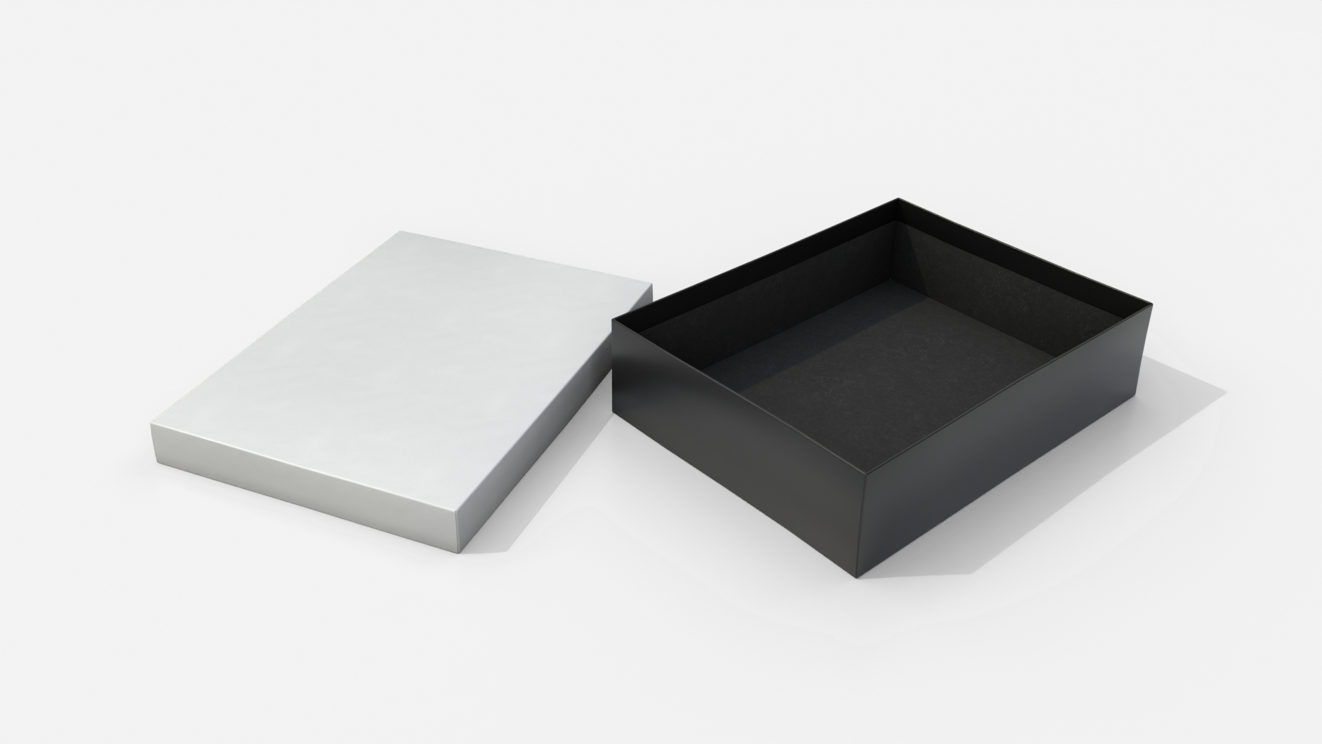 Rigid Box - Wide Rectangular with Lift-off Lid 3D Model