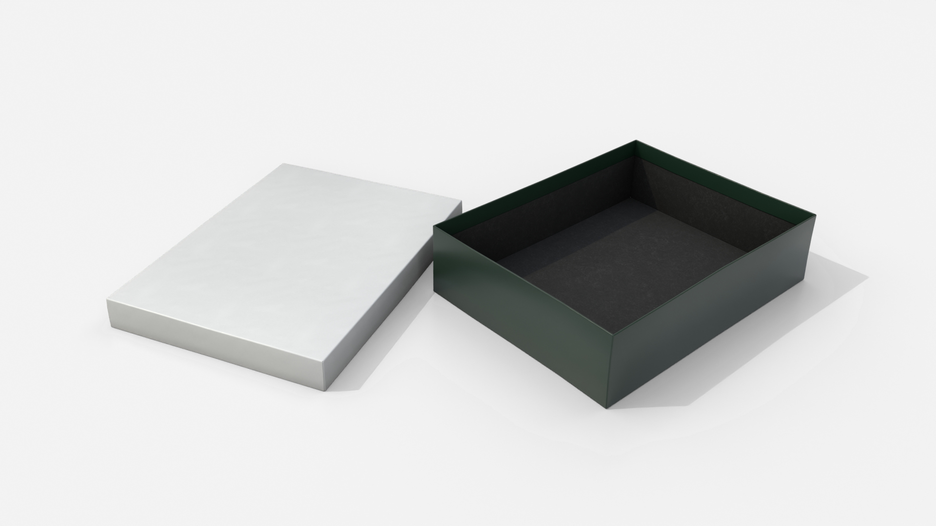 Rigid Box - Wide Rectangular with Lift-off Lid 3D Model