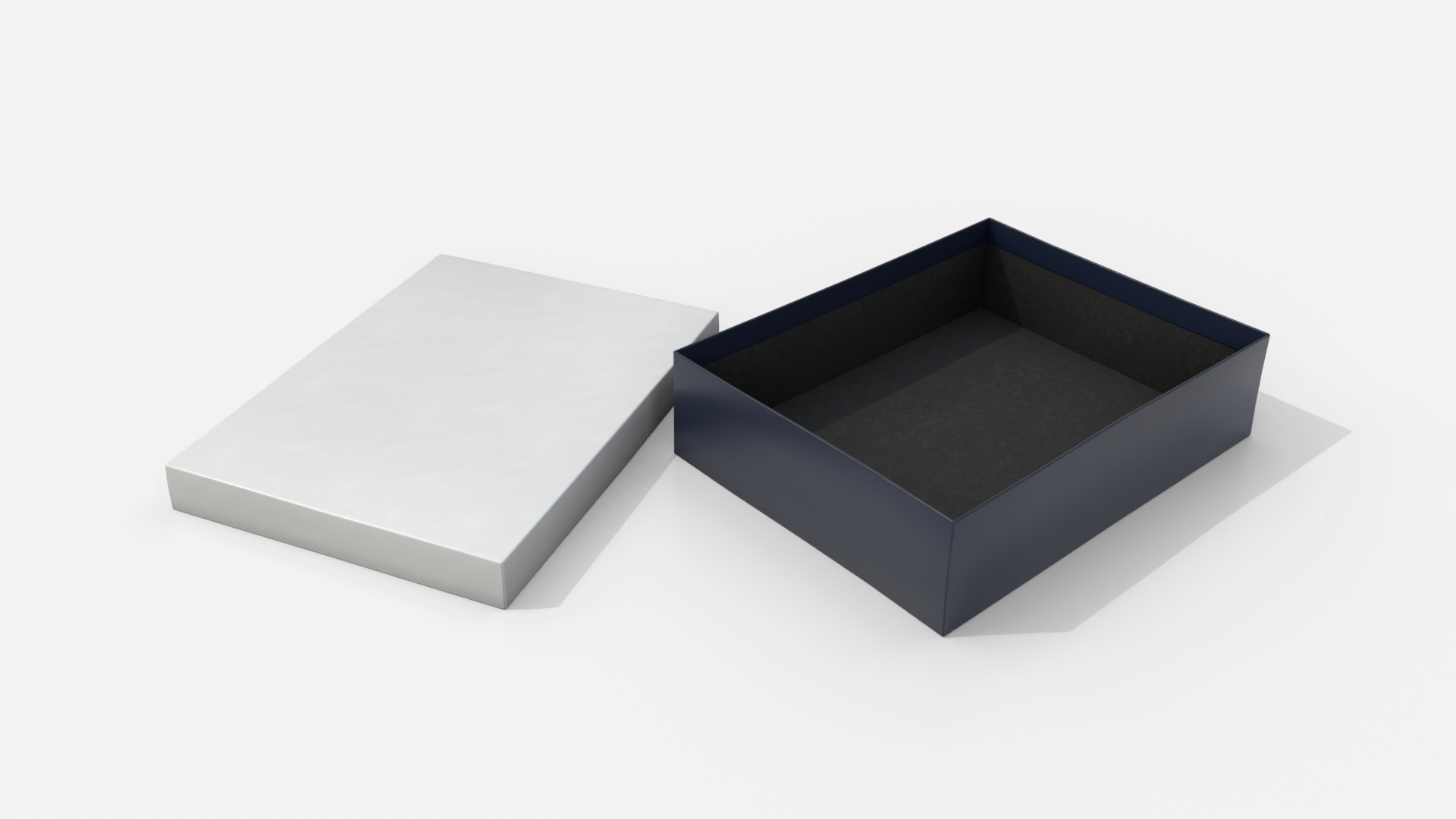 Rigid Box - Wide Rectangular with Lift-off Lid 3D Model