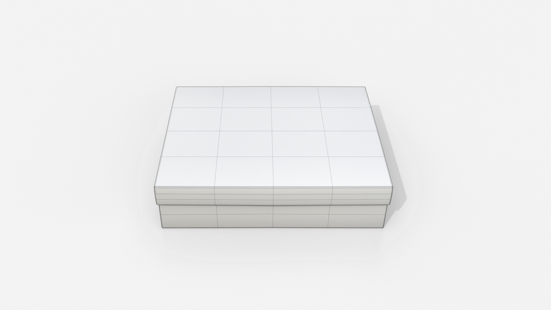Rigid Box - Wide Rectangular with Lift-off Lid 3D Model