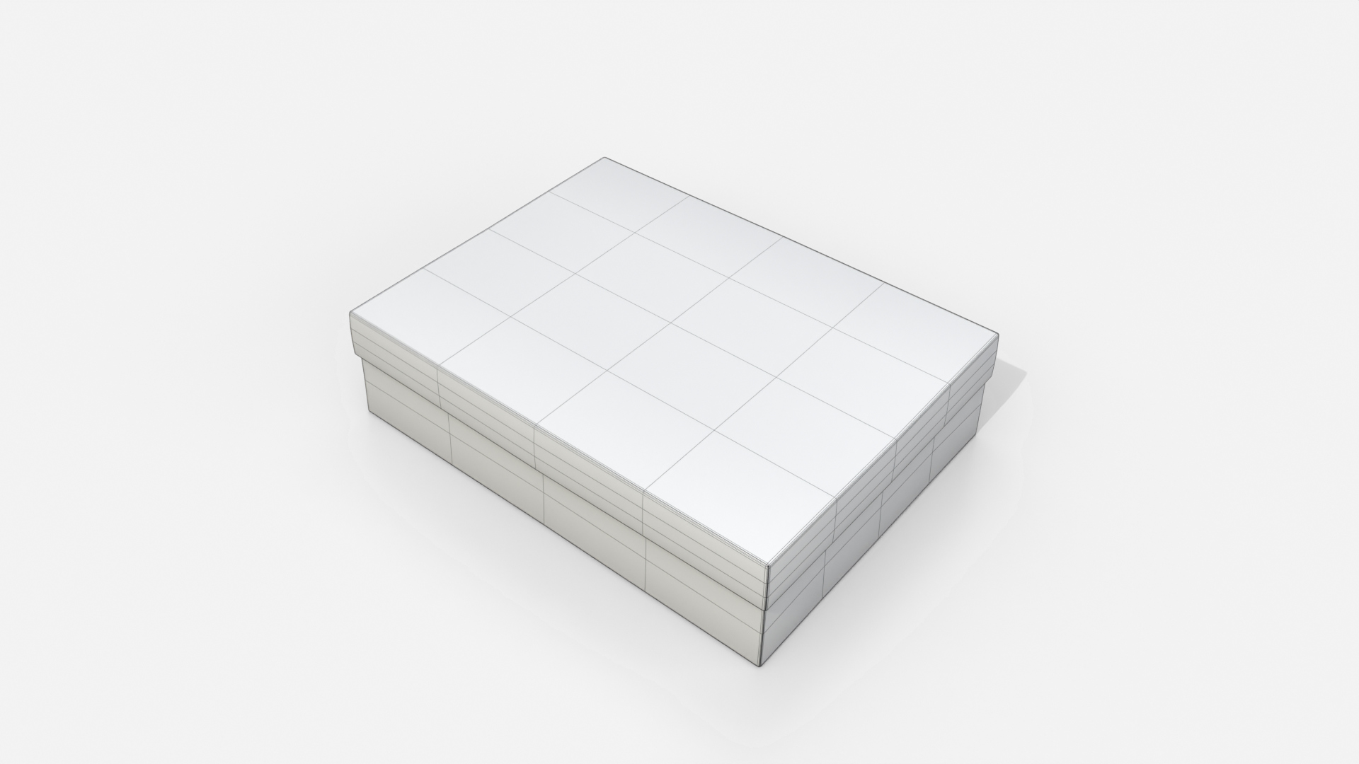 Rigid Box - Wide Rectangular with Lift-off Lid 3D Model
