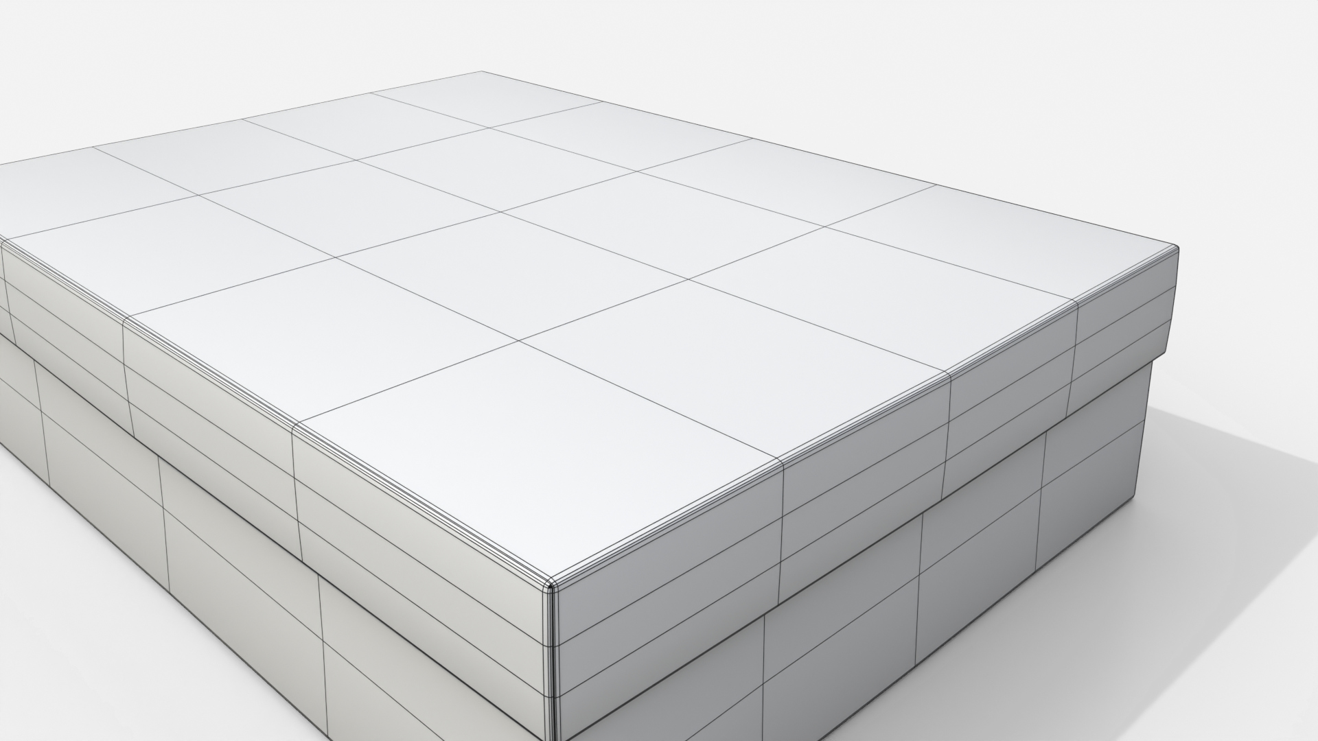 Rigid Box - Wide Rectangular with Lift-off Lid 3D Model