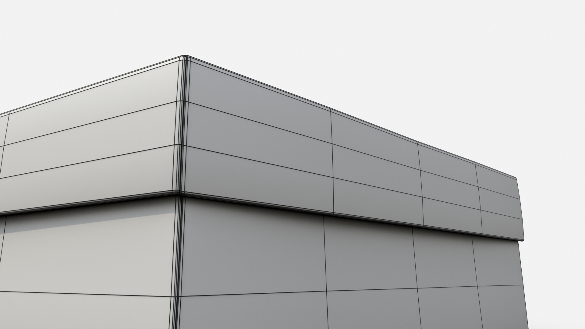 Rigid Box - Wide Rectangular with Lift-off Lid 3D Model
