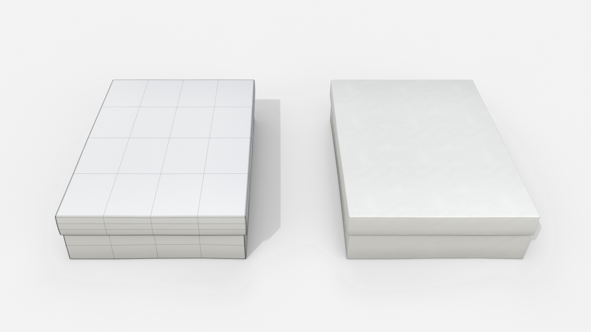 Rigid Box - Wide Rectangular with Lift-off Lid 3D Model