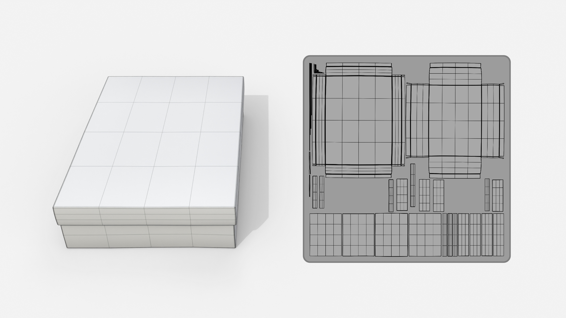 Rigid Box - Wide Rectangular with Lift-off Lid 3D Model